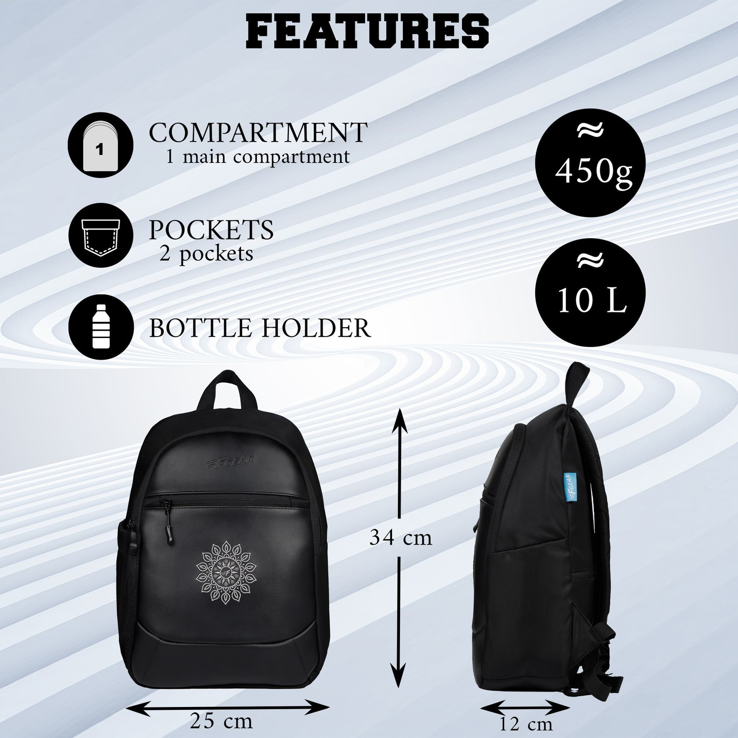 Image of F Gear Denali Black 10 L Backpack