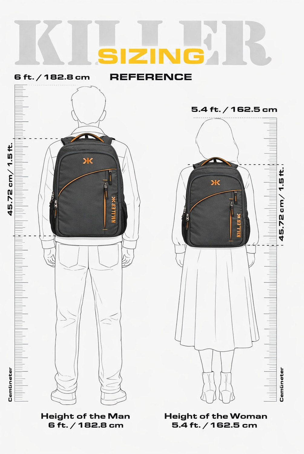 Image of KILLER Stylish Laptop Backpack for College Casual Travel Multi Pocket Bag 30 L Backpack