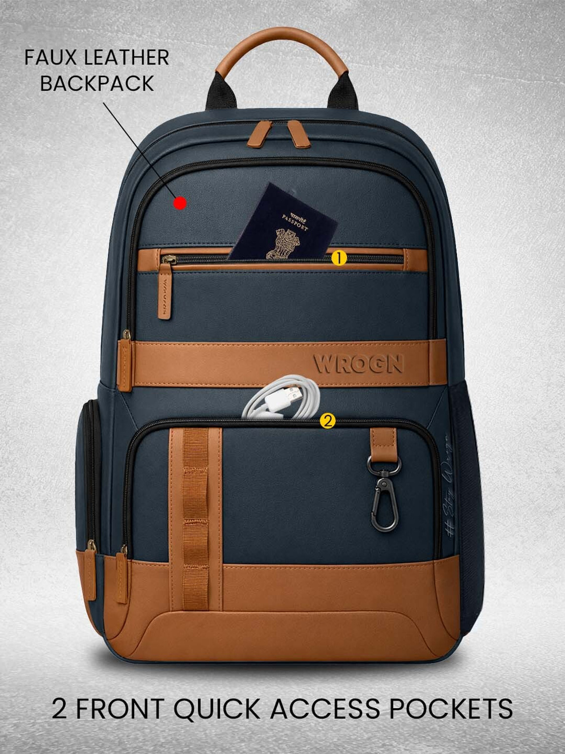 Image of WROGN Unisex Urban Heritage Pro Laptop Backpack with Anti Theft Pocket & Rain Cover 40 L Laptop Backpack