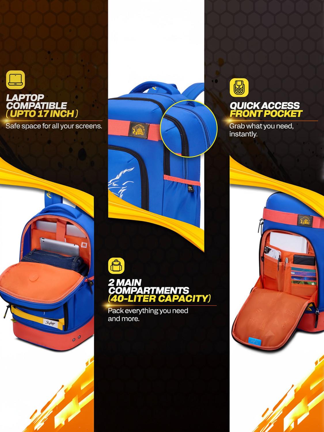 Image of SKYBAGS Namma 16.5 Inch Laptop Compatible with Tablet Sleeve, Shoe Pocket & Rain Cover 40 L Laptop Backpack
