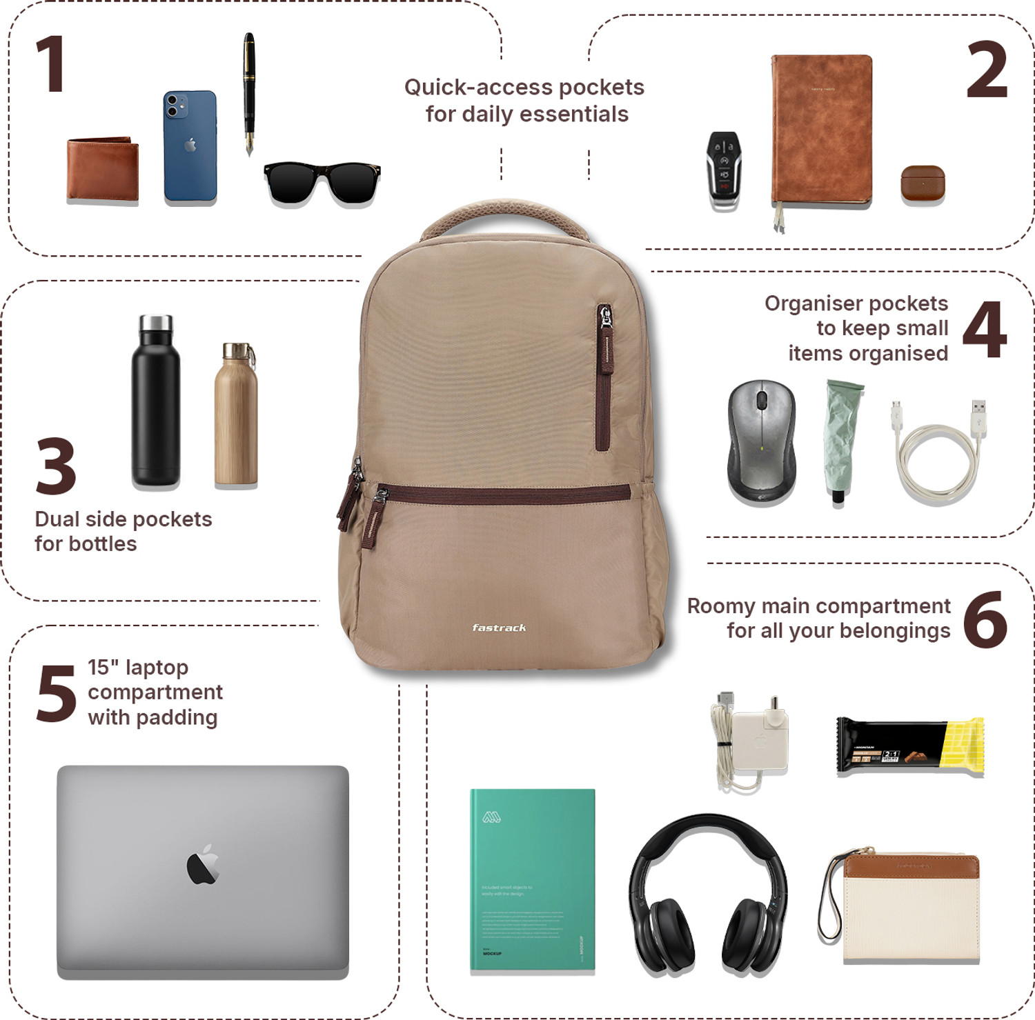 Image of Fastrack Unisex Haulpack Laptop Backpack with 15 inchLaptopSleeve 28 L Laptop Backpack