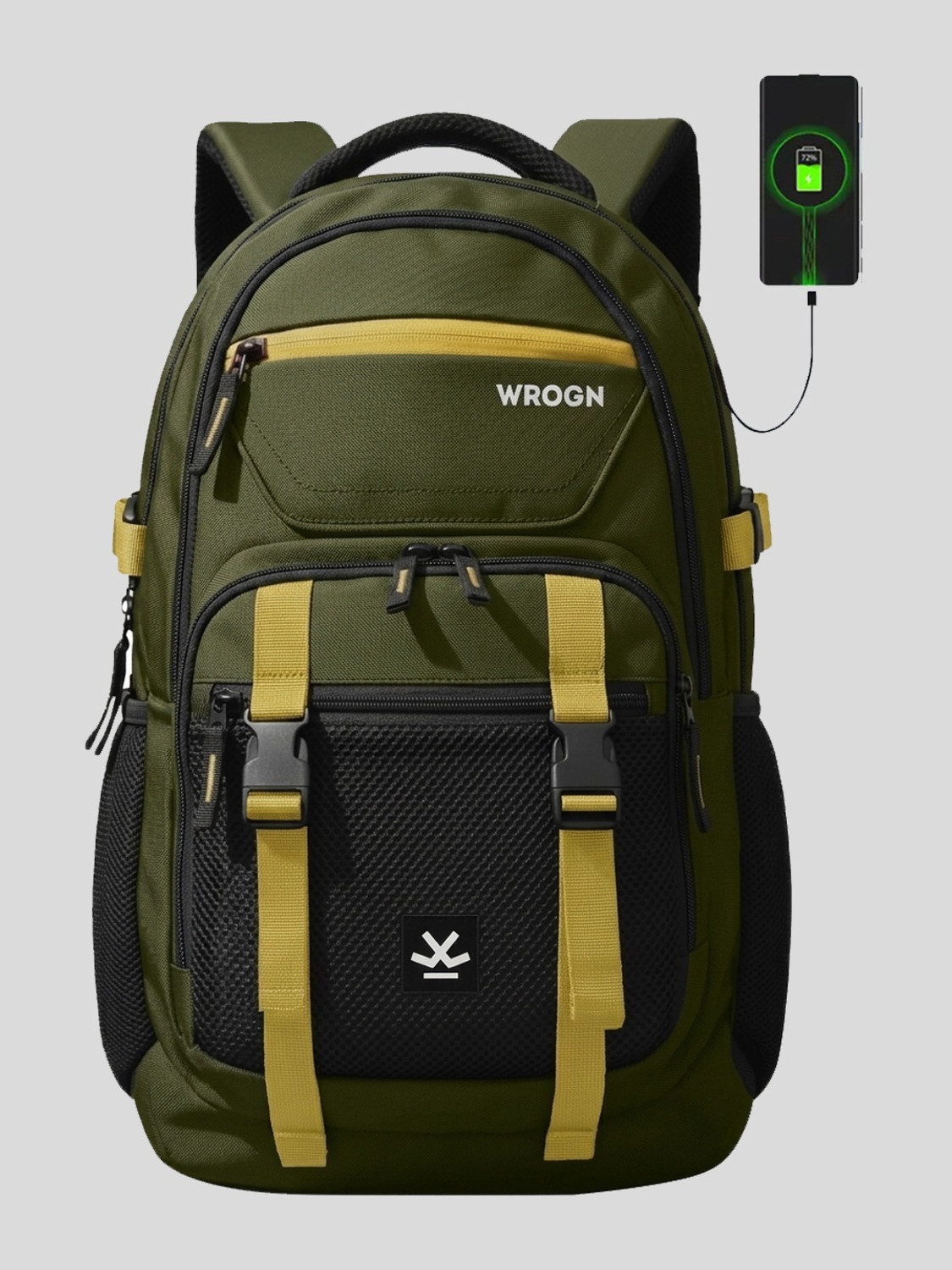 Image of WROGN Unisex Ashper 2.0 with USB Port, Rain Cover and Reflective Strip 42 L Laptop Backpack