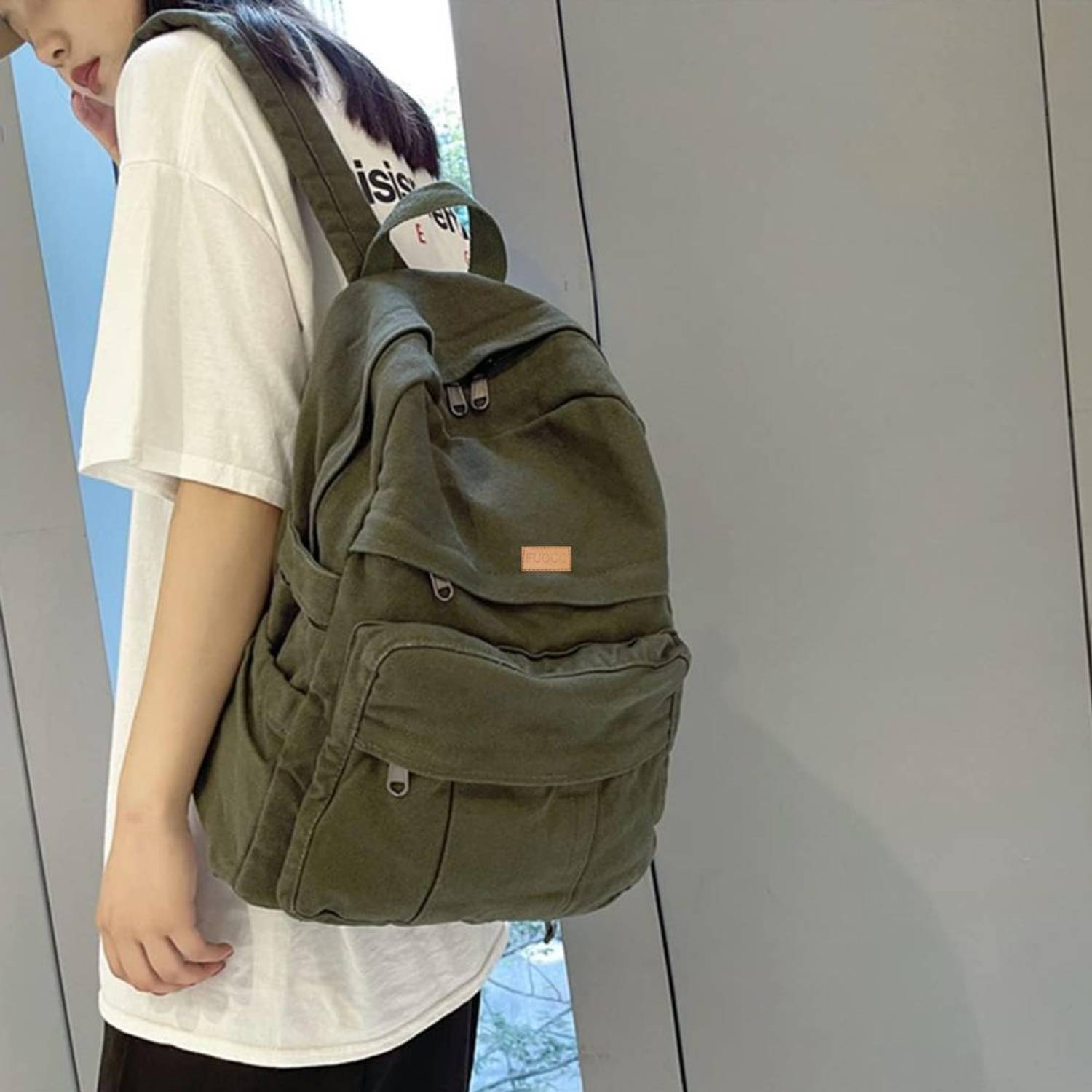 FUOCO 30L Green College Bag for Women - Image 1