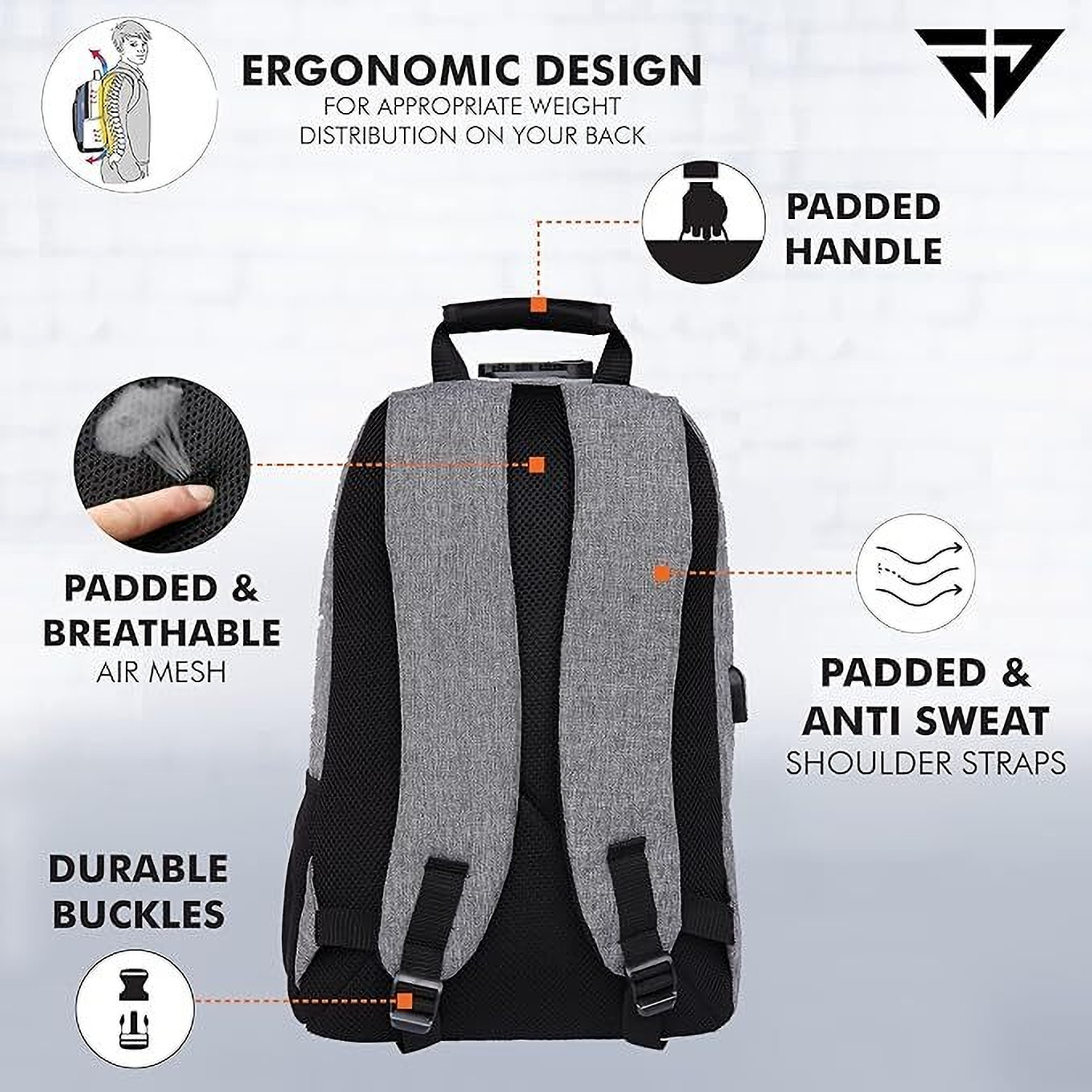 Image of FUR JADEN With Anti-Theft Number Lock, USB Charging Port & 15.6 Laptop Compartment 22 L Laptop Backpack