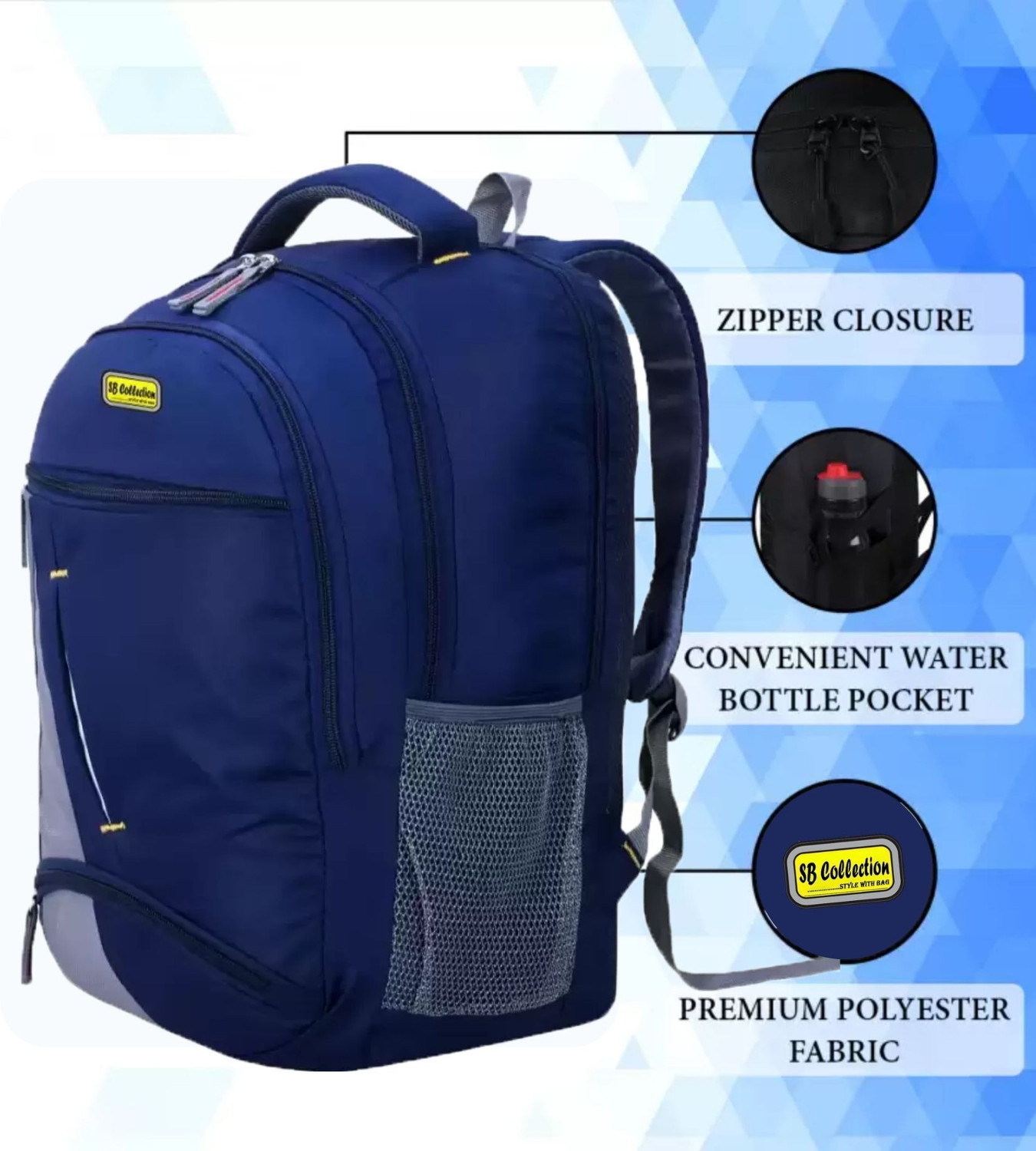 Image of SBCOLLECTION School Bag for Class 4th to 10th Standard Tuition School College All Day Use 29 L Backpack