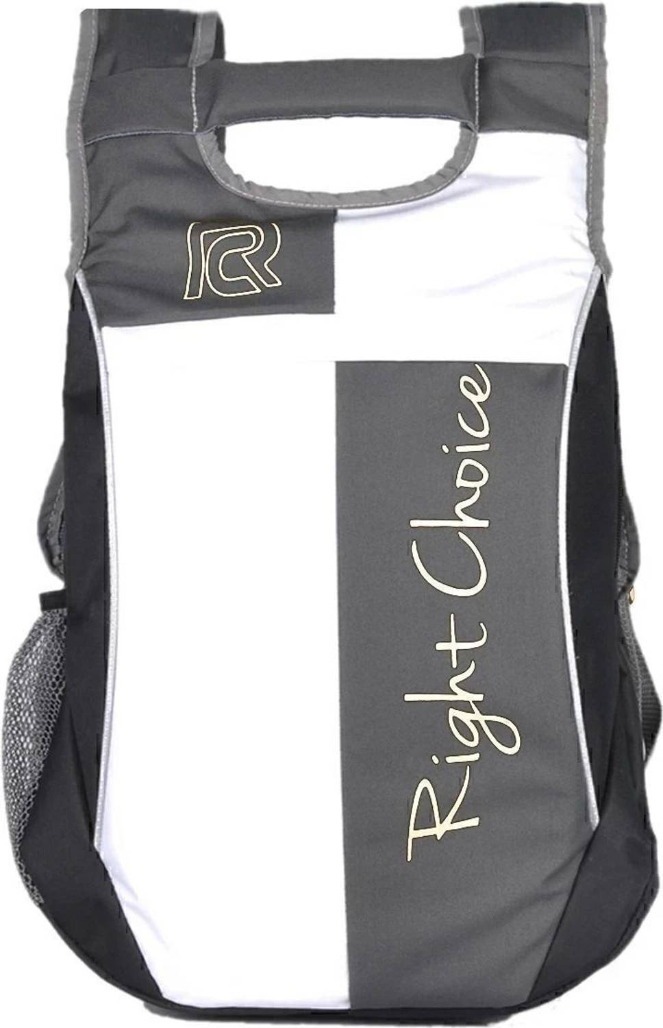 RIGHT CHOICE (2234) BLACK GREY WHITE stylish tuff quality college school casual bag boy & girl 20 L Backpack