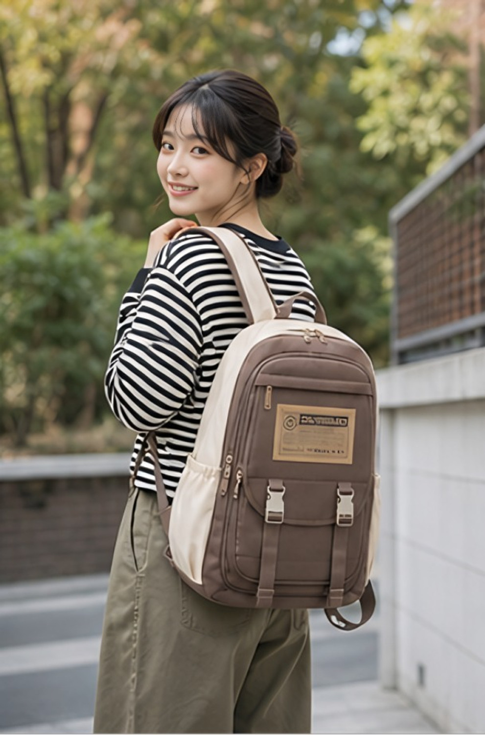 Image of arisen Unisex Korean Style Laptop Backpack Medium Size Waterproof School /College Bag 40 L Trolley Backpack