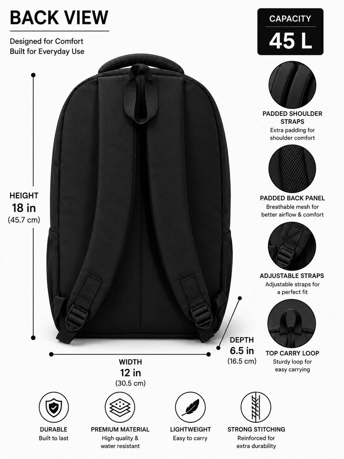 Skyfinch 45L Water Resistant Backpack - Image 2
