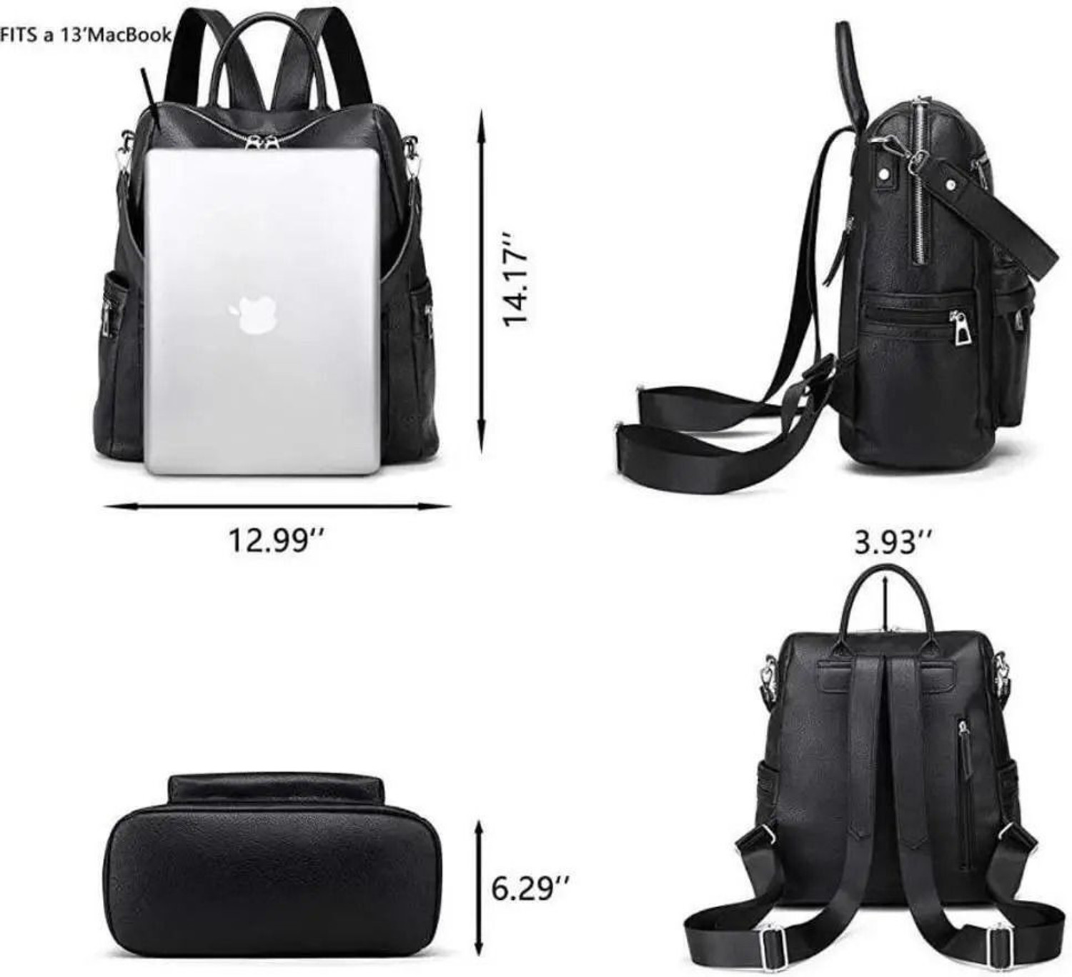 Image of speginic Laptop Backpack Purse for Women Convertible Travel Vintage PU Leather Bagpack 25 L Backpack