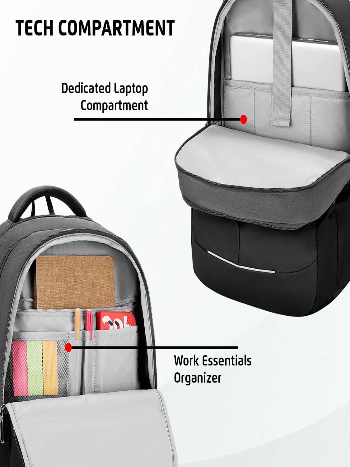 SAFARI Fuse 34L Laptop Backpack Gray - Image 5