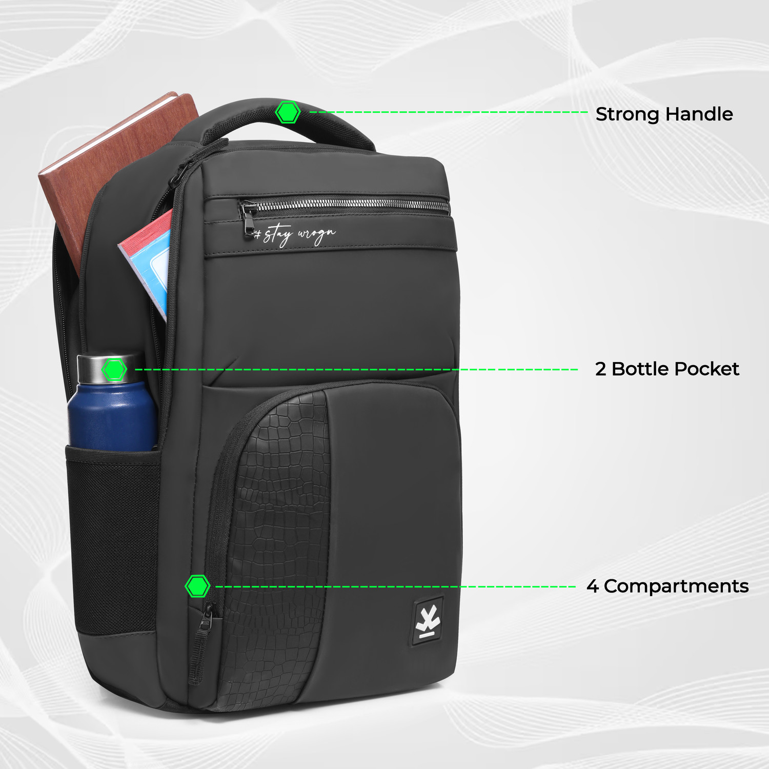 Image of WROGN ALPHA Anti-Theft laptop Backpack with Extra Space Bag Office /School / Travel 35 L Trolley Laptop Backpack