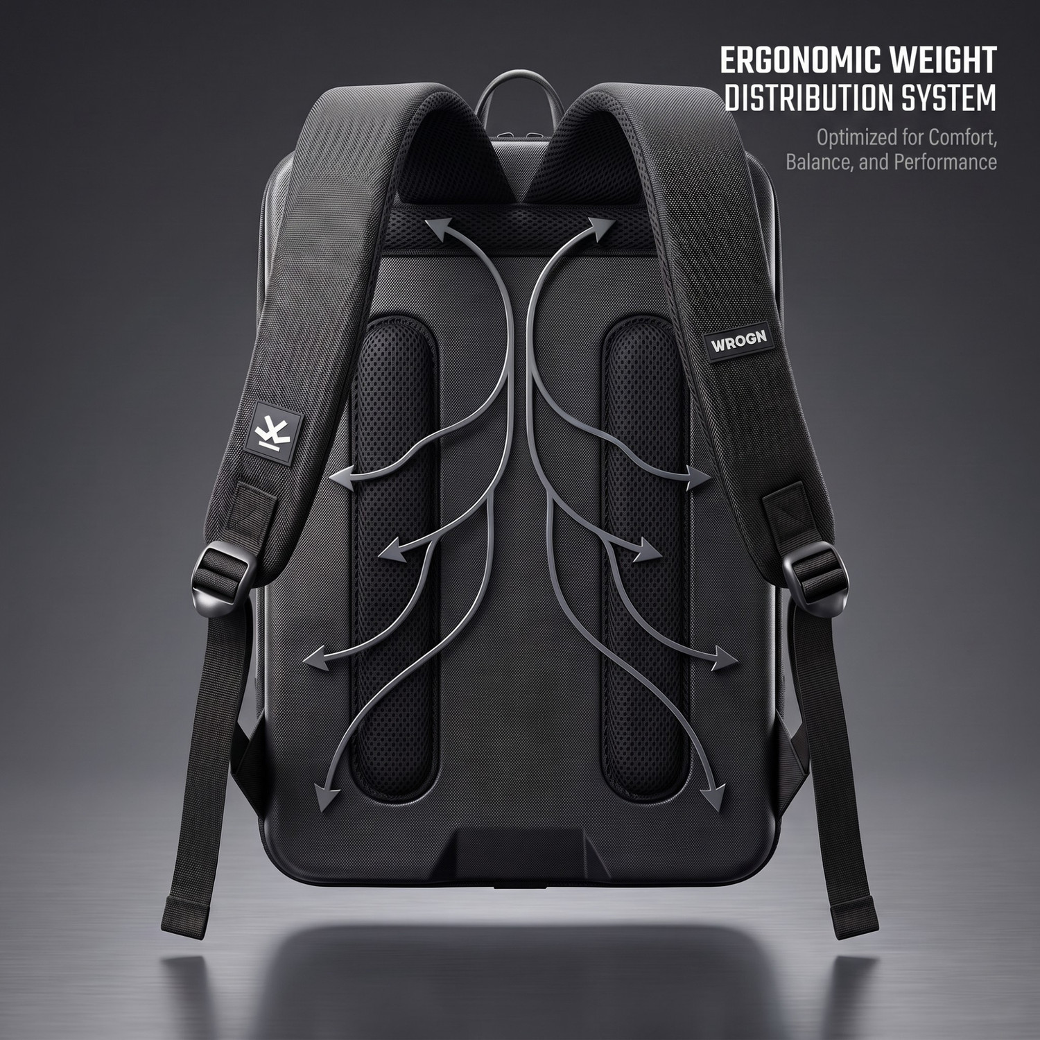 Image of WROGN Medium 26 L Laptop Backpack ImpactX- Unbreakable four-layer armored hard-shell construction (Black)
