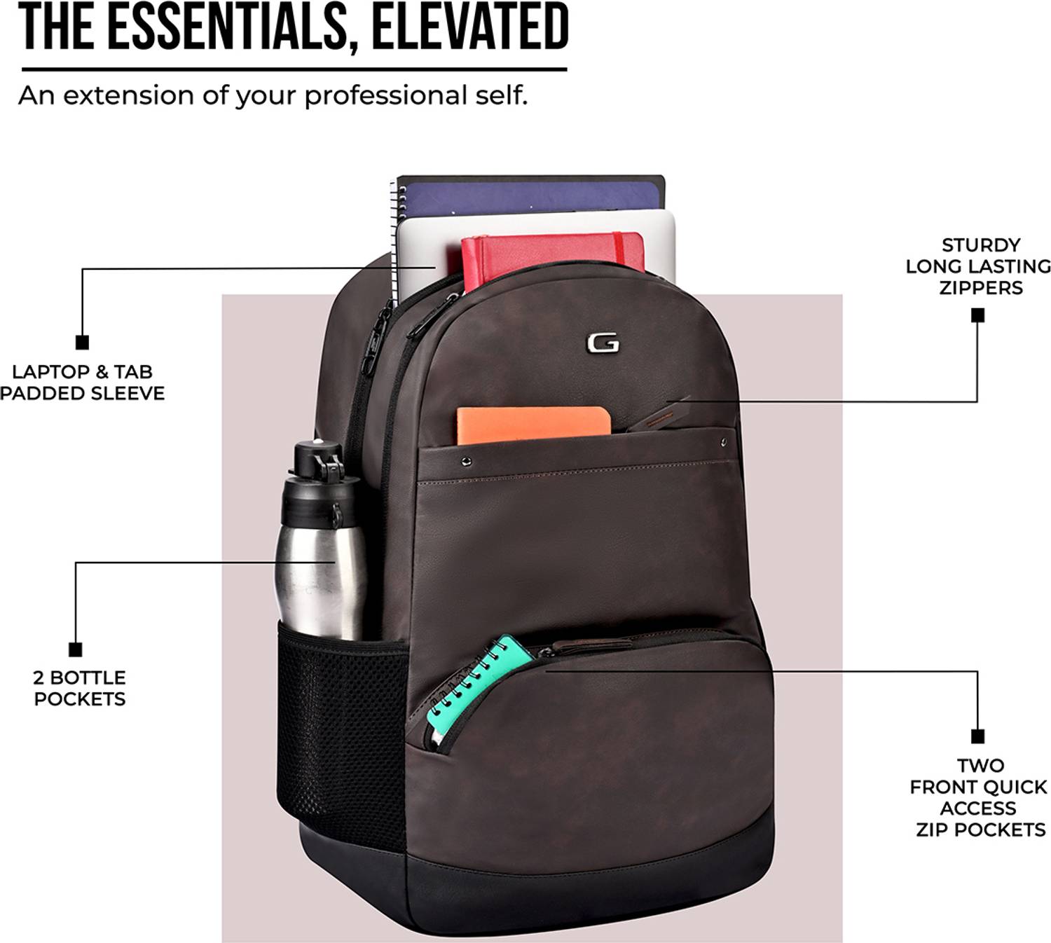 Gear VINTAGE2 28L Anti Theft Laptop Backpack - Image 4