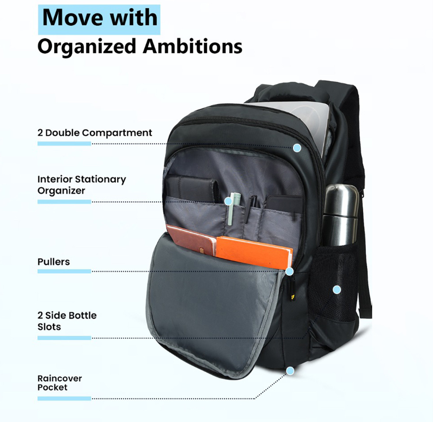 Image of Priority For Office College Travel Men & Women With Rain Cover 30 L Laptop Backpack