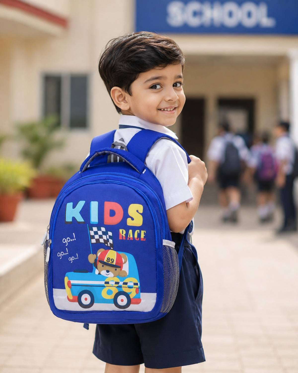Leather Land Kids Race teddy bag for Class nursery,UKG,LKG,1st standard 21 L Backpack