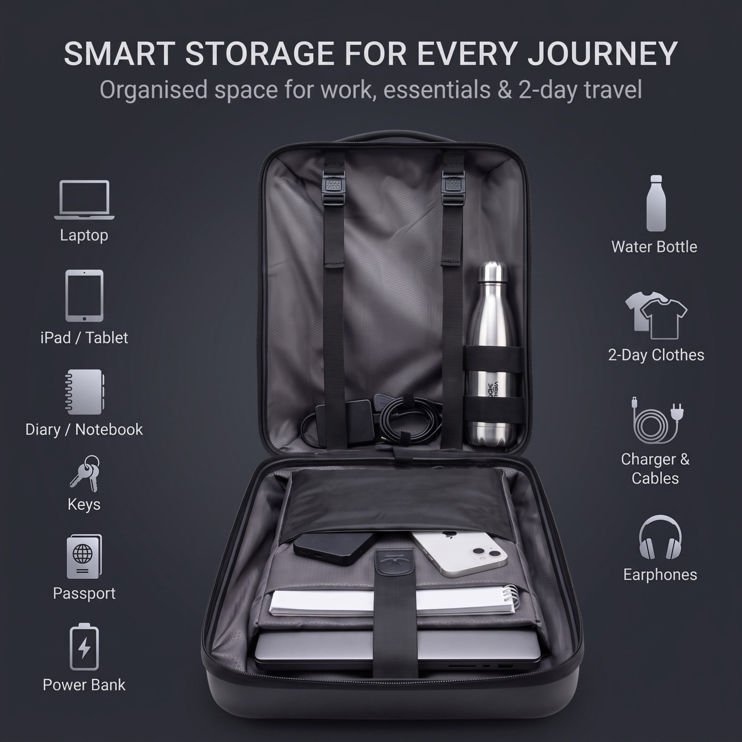 Image of WROGN Medium 26 L Laptop Backpack ImpactX- Unbreakable four-layer armored hard-shell construction (Black)