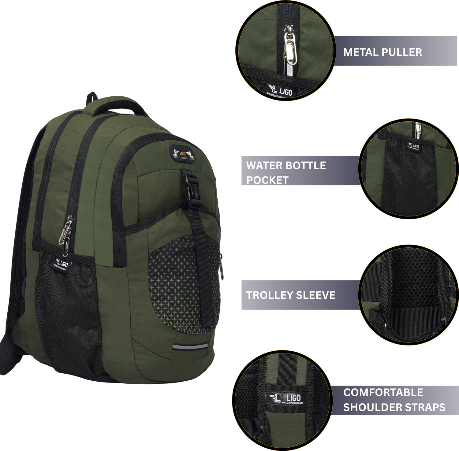Image of Ligo 18 Inch Adventure Laptop Bag 28 L Laptop Backpack