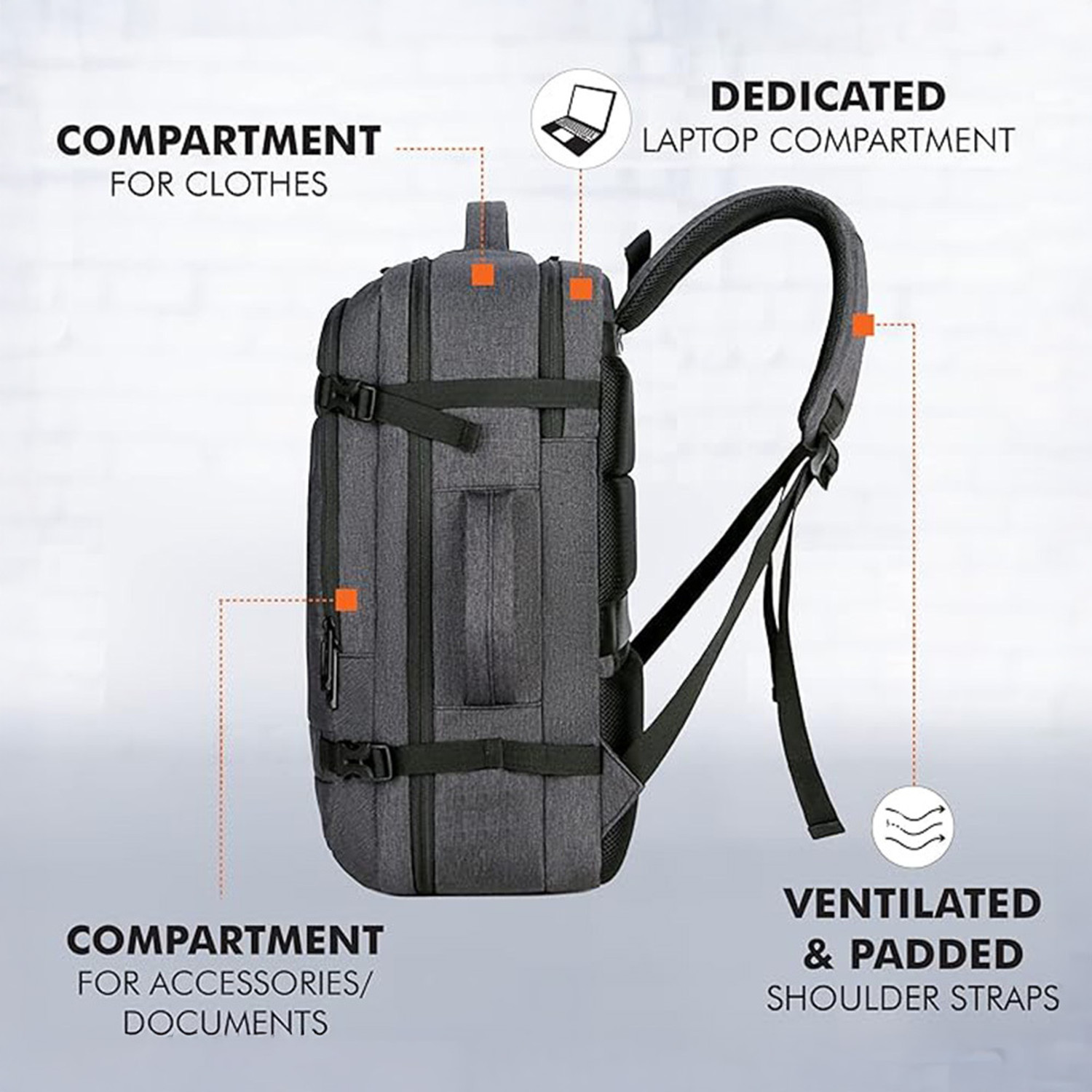 Image of FUR JADEN Weekender Travel Bag with Anti Theft Pocket, Organizer Pockets 38 L Laptop Backpack