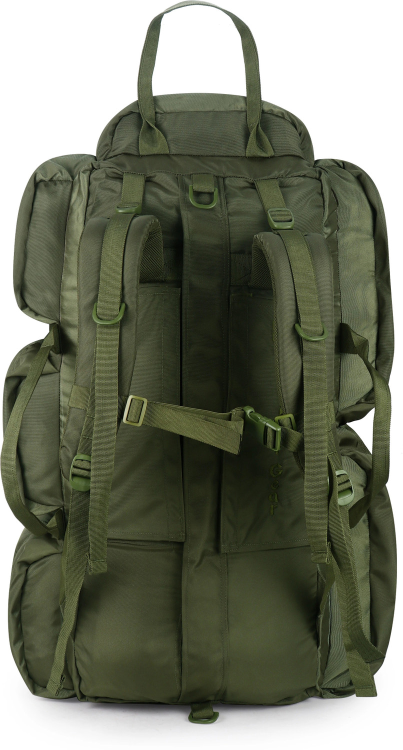 Image of SURVIVOR GEAR Heavy-Duty Polyester Army Duffel Bag with Large Capacity, Multi-Pocket Design 120 L Backpack