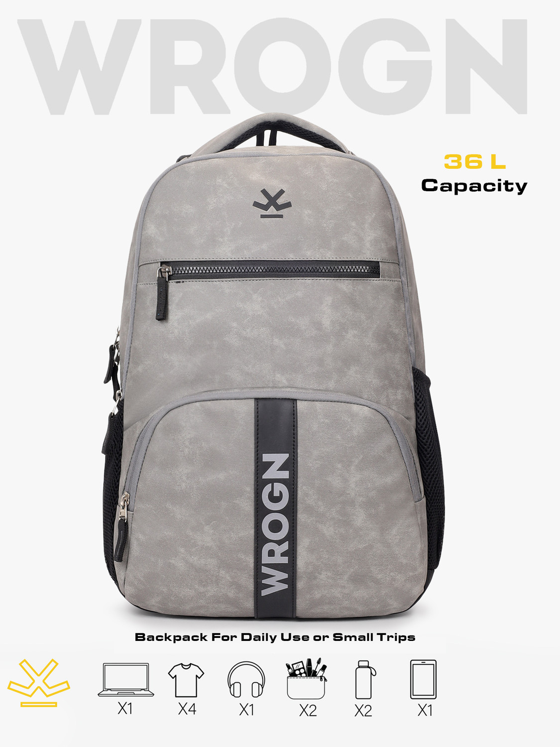 Image of WROGN Vintage Faux Leather Pu Waterproof Unisex Office /College /Business /School /bags 36 L Laptop Backpack