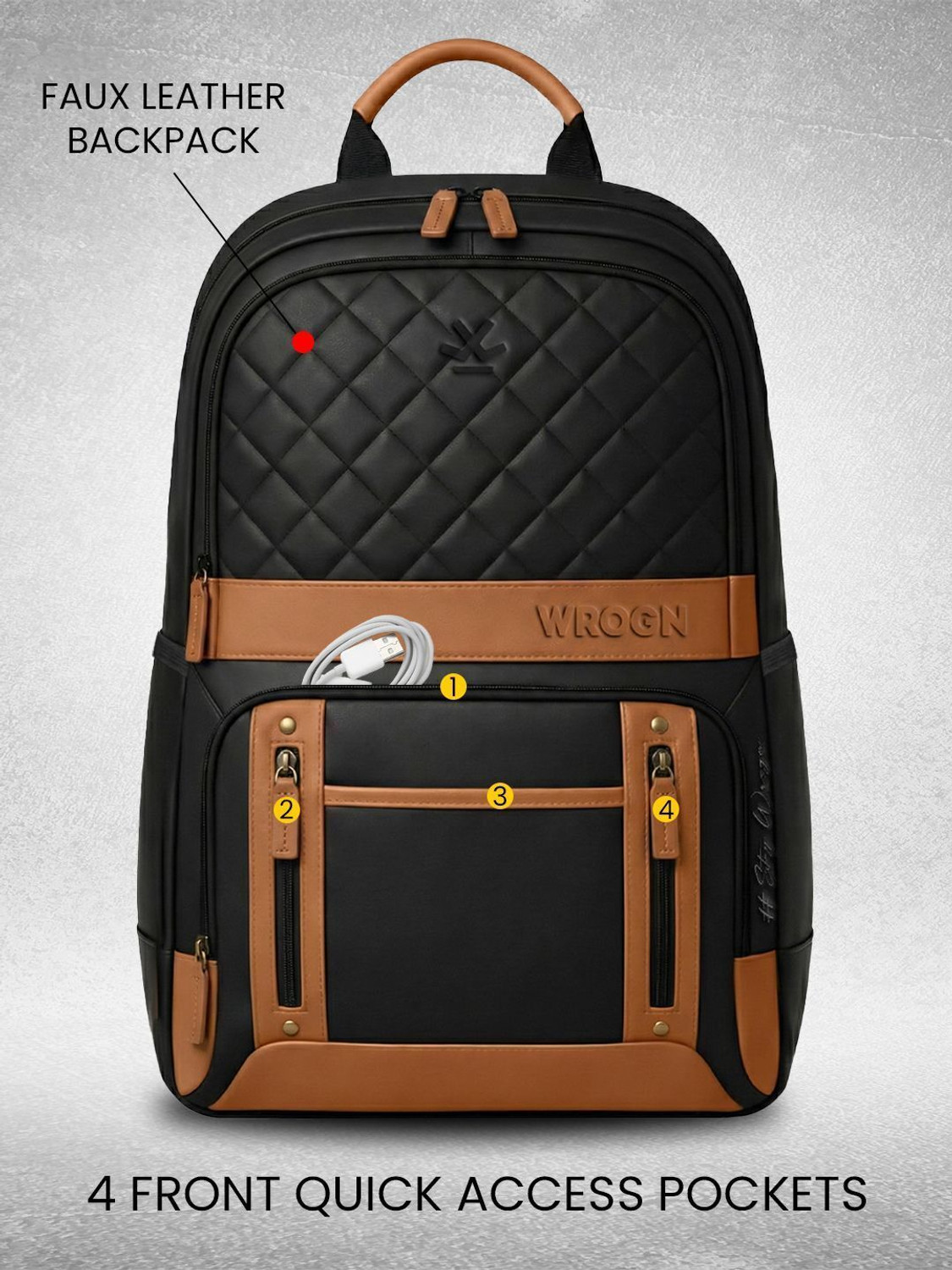 Image of WROGN Unisex Urban Pro Classic Laptop Backpack with Anti Theft Pocket & Rain Cover 40 L Laptop Backpack