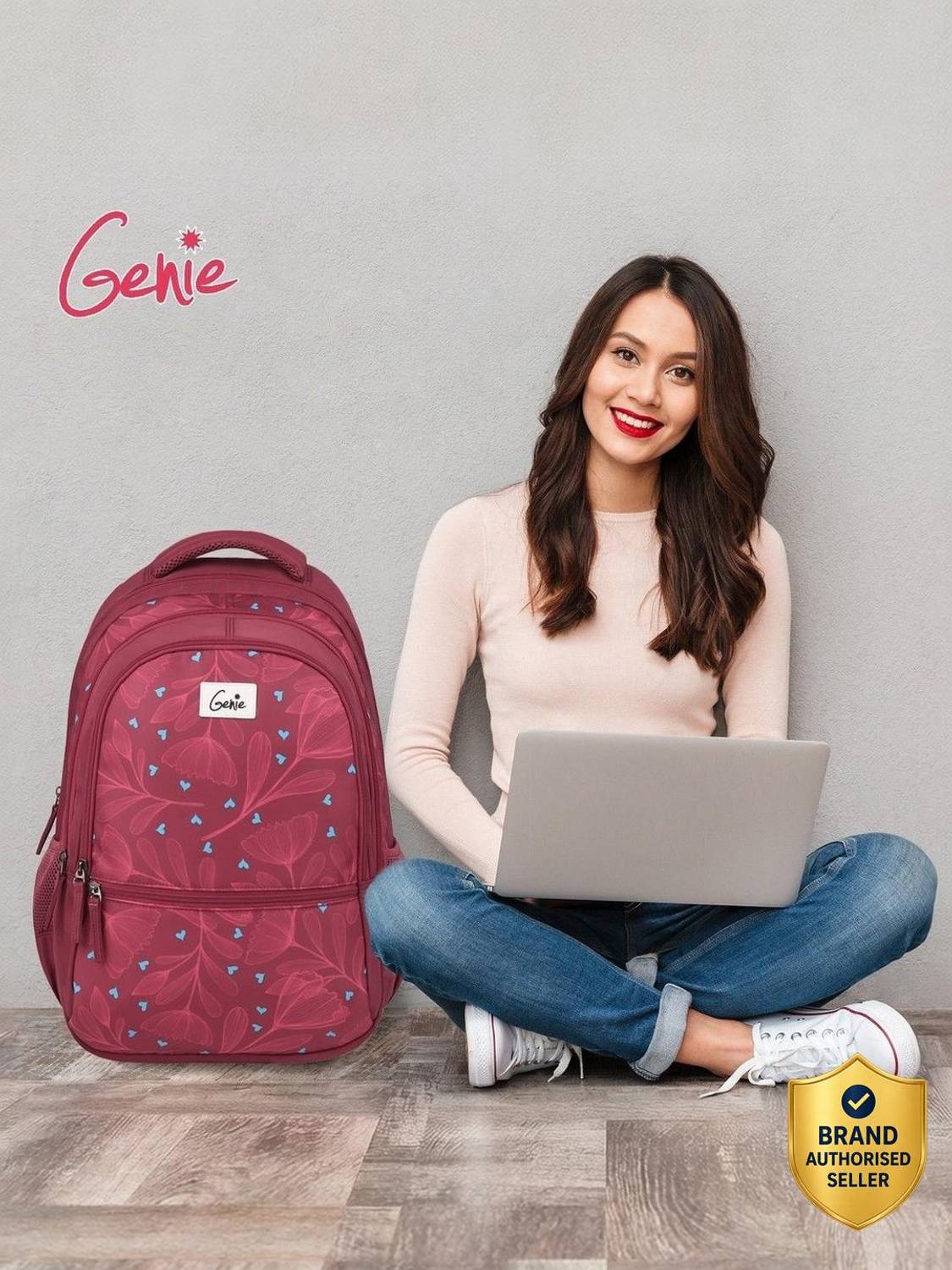 Genie Clara Backpack for Women ,Laptop Bags for Girls, (Pink) 36 litres 36 L Laptop Backpack