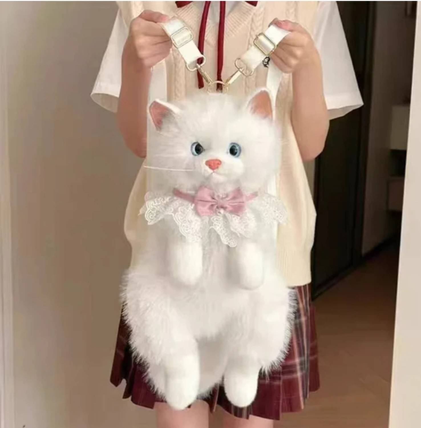 bellechic Cute Plush Cat Backpack 5L - Image 1