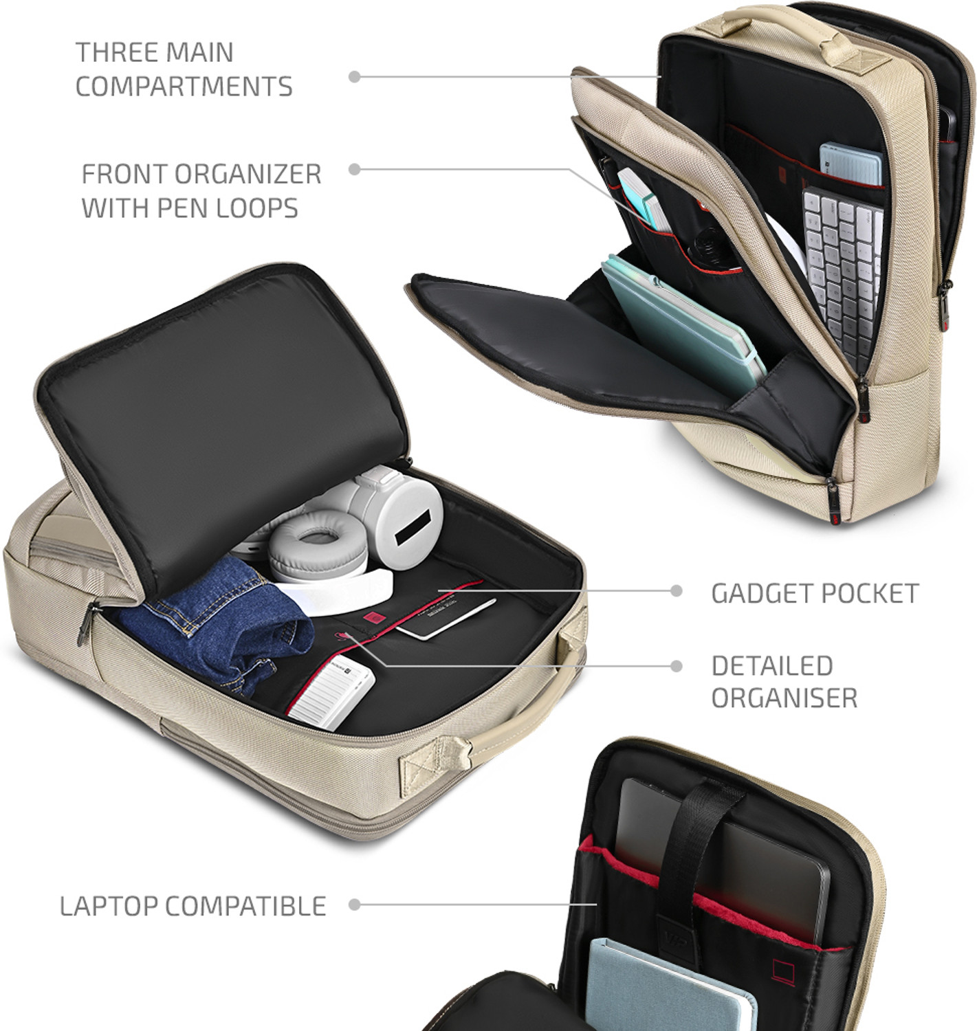 Image of VIP Vogue with 17 Inch Compatible, 5L Expander 27 L Laptop Backpack