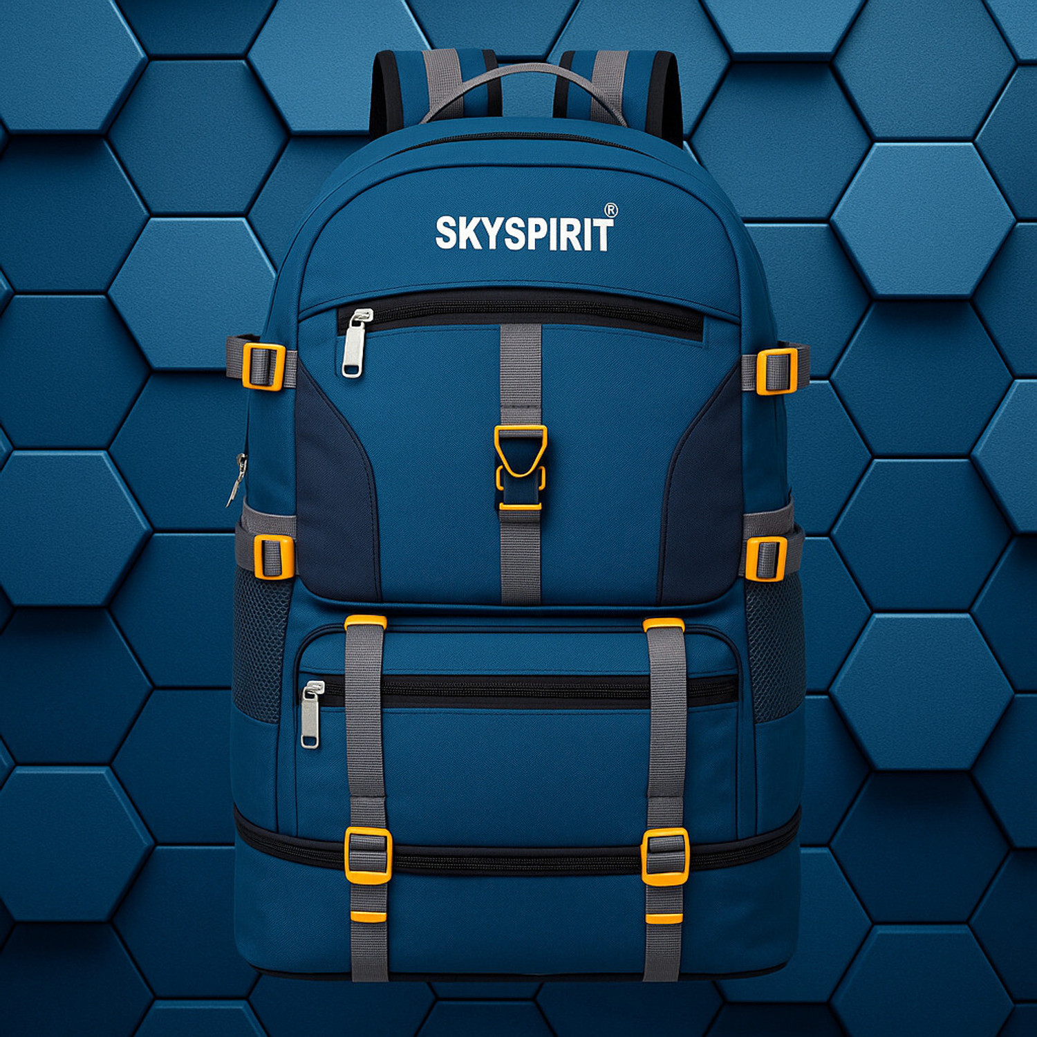 Image of sky spirit 65L Expandable Backpack for Travel, Trekking, Hiking & Camping | Water-Resistant 65 L Backpack