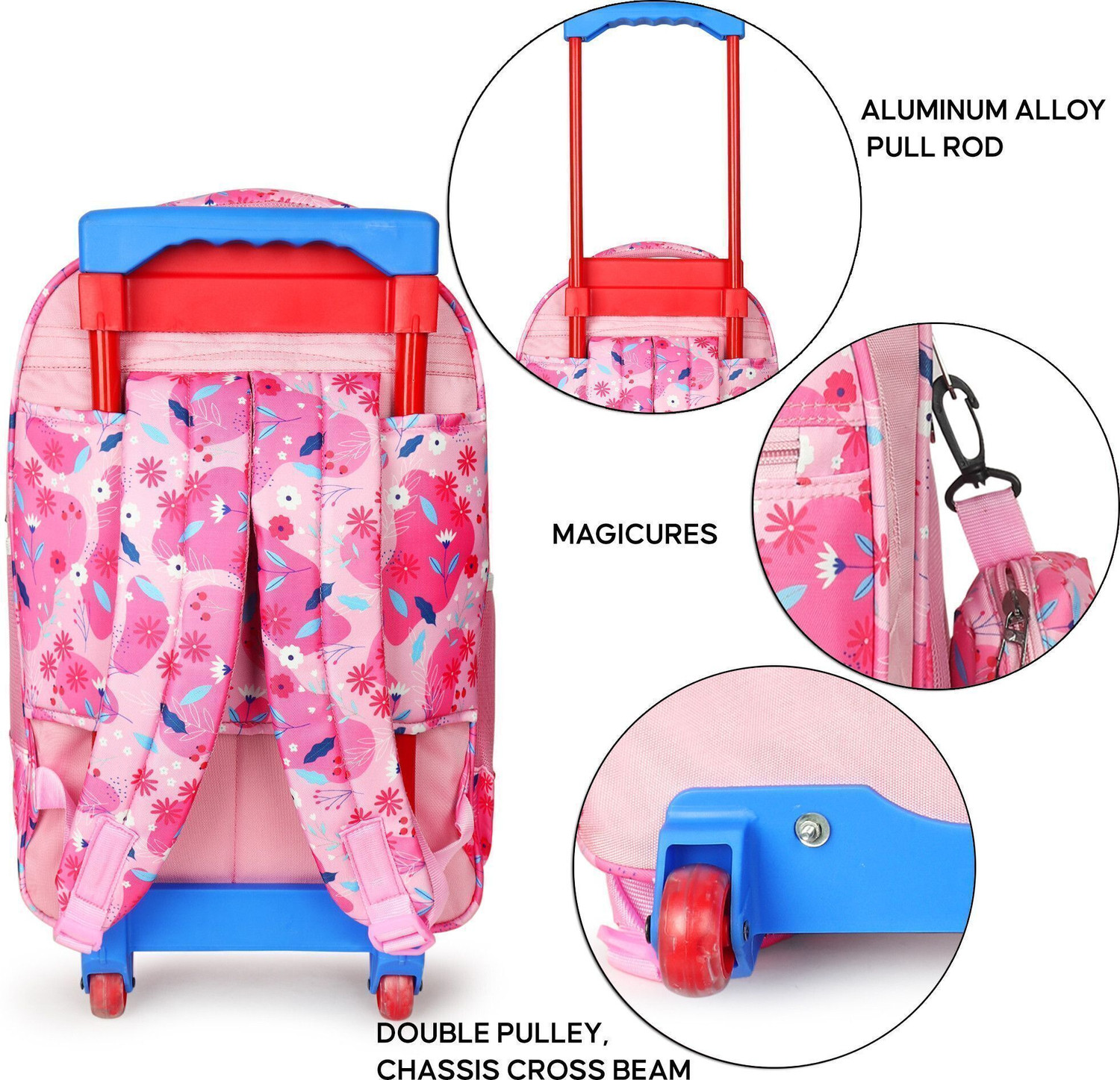Image of Glacier Backpack Trolley With 2 Wheels | Soft Polyester Bags With 4 Main Compartments 30 L Trolley Backpack