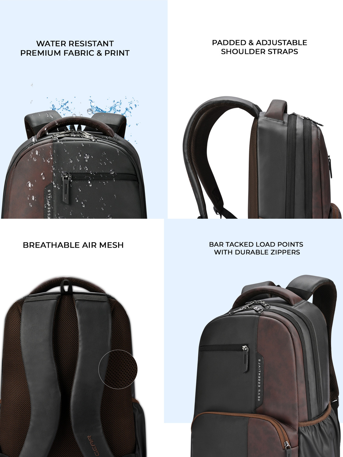 Image of Gear VINTAGE 2 FAUX LEATHER (WITHOUT ANTITHEFT) LAPTOP BACKPACK 34 L Laptop Backpack