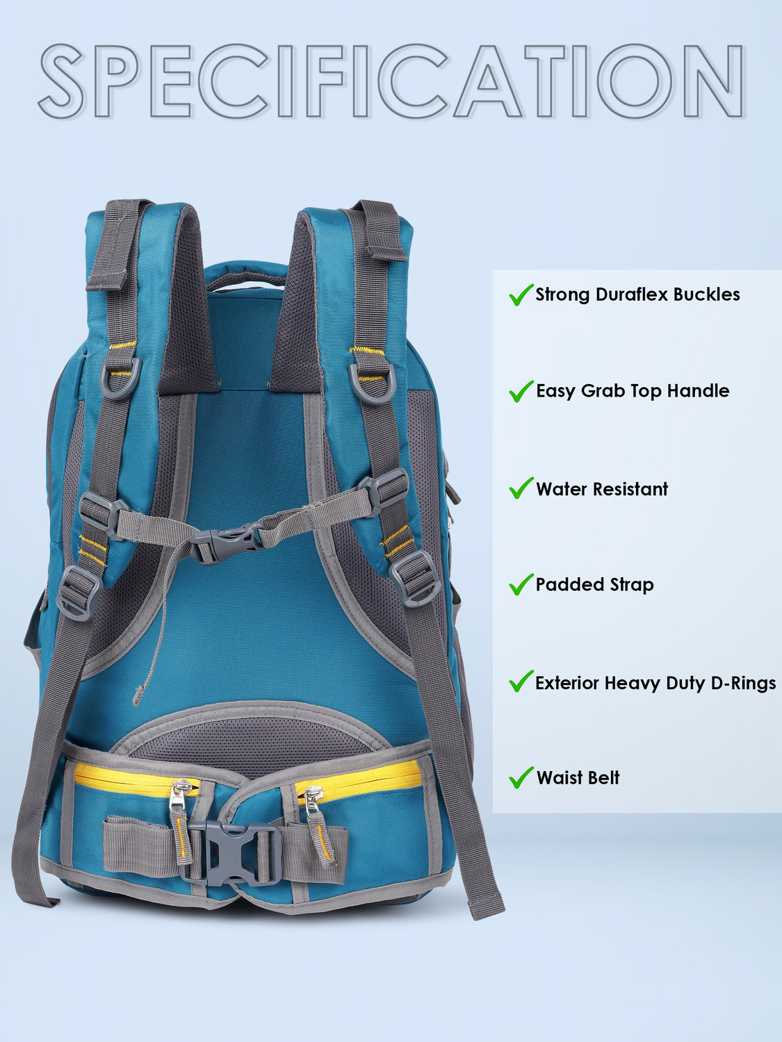 Image of WESLEY Zeal Multipurpose bag with Shoe Compartment /Raincover College travel backpack 50 L Laptop Backpack