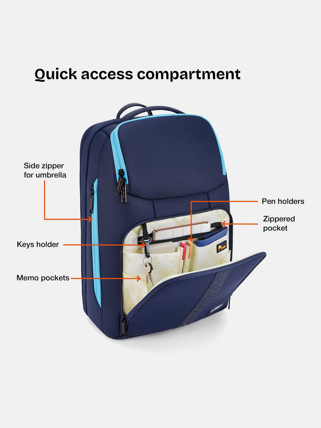 NASHER MILES Newark 31L Navy Blue Laptop Backpack Pack of 3 - Image 3