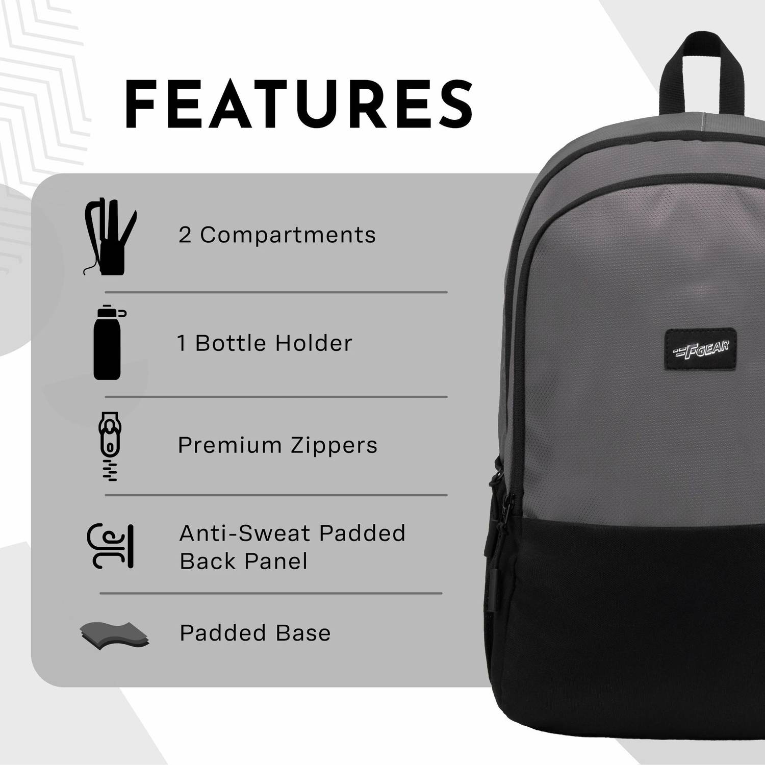 F Gear Bold Grey 24 L Backpack - Image 5