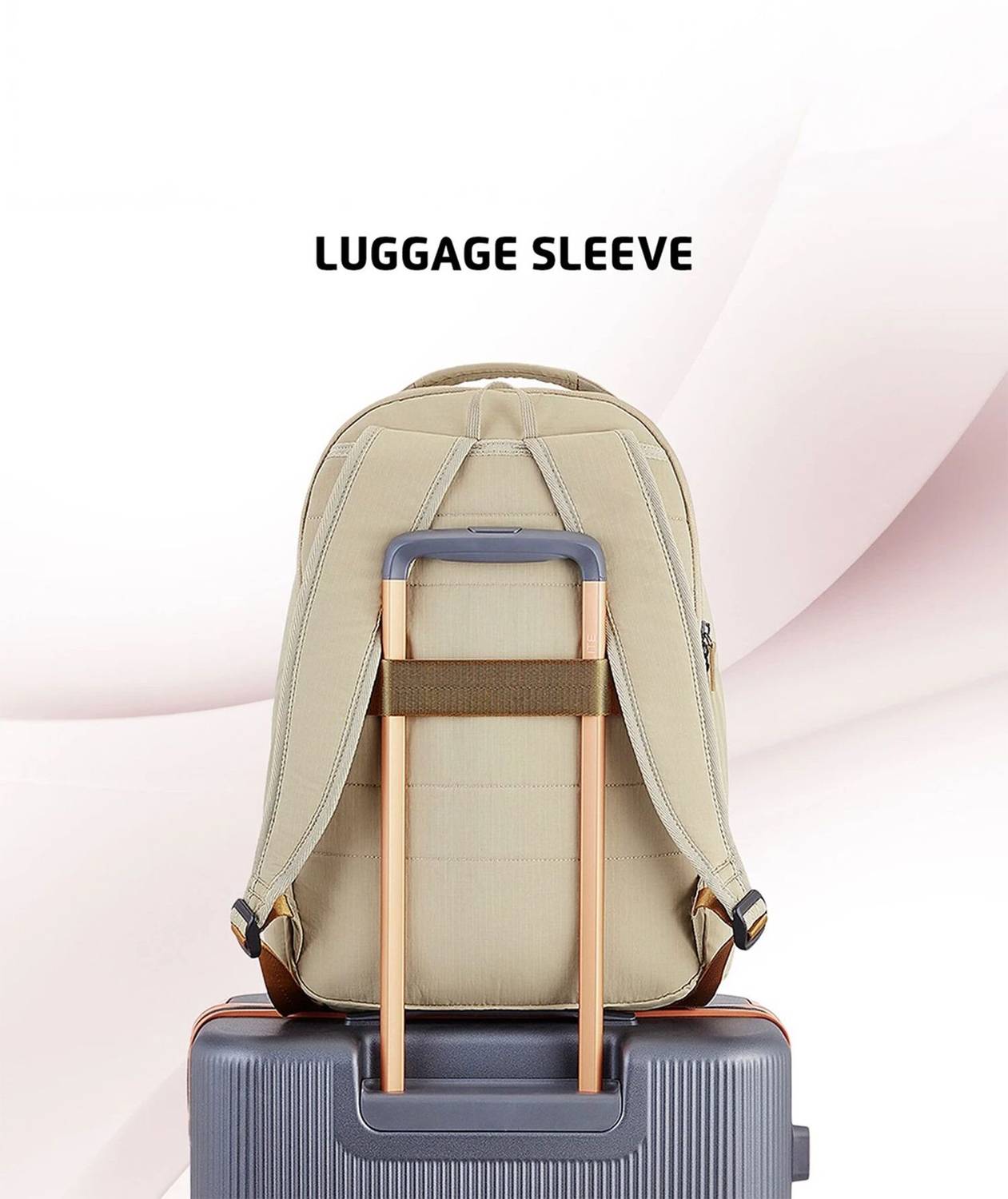SAFARI Rizz 24L Beige Laptop Backpack - Image 4