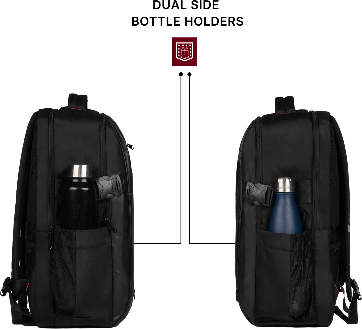 Image of F Gear Mason Black with Tablet Sleeve, Compression Straps & Key Holder 34 L Laptop Backpack