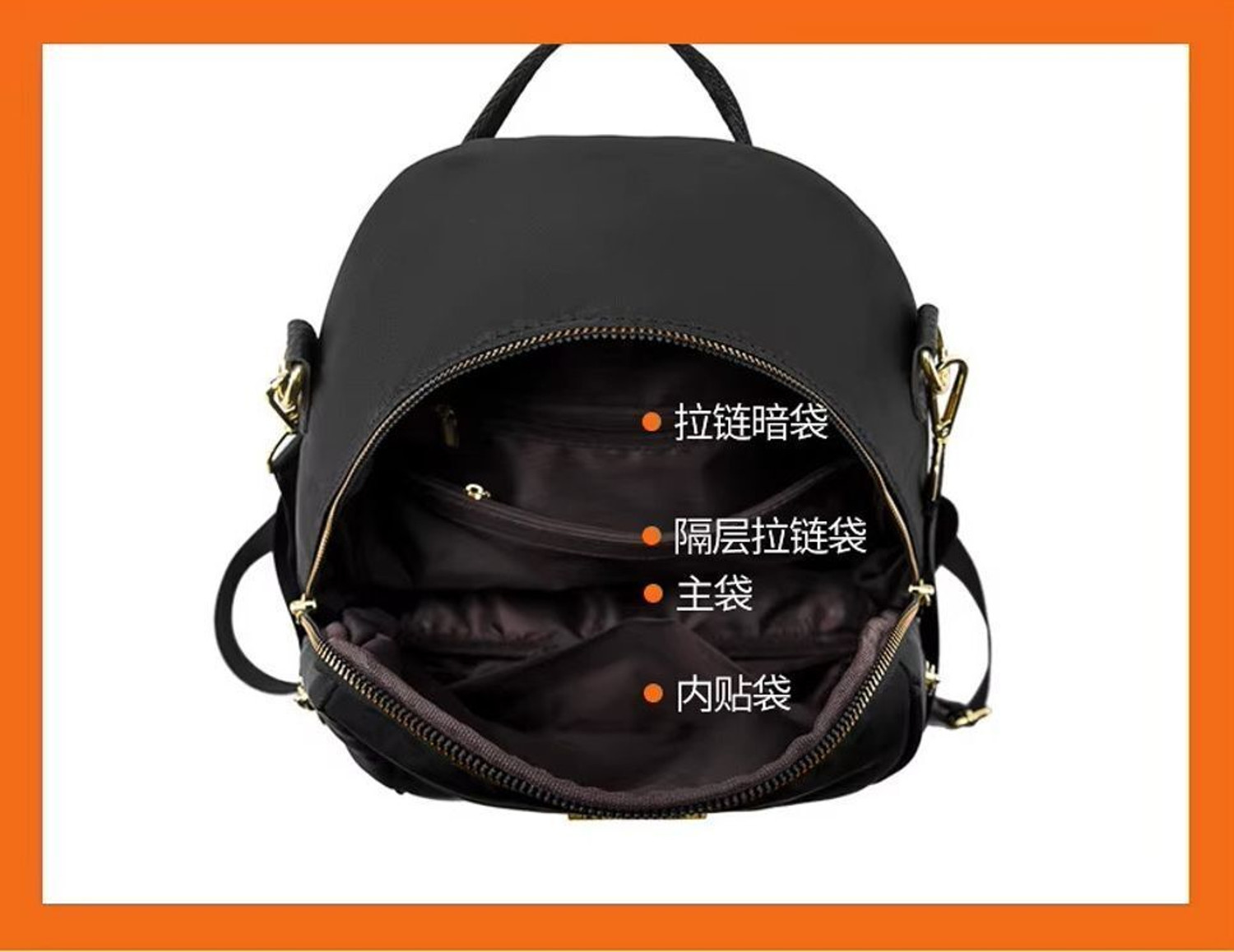 Image of speginic Trendy women's backpack handbag with a sleek solid black look and Jhumka zippers 25 L Backpack