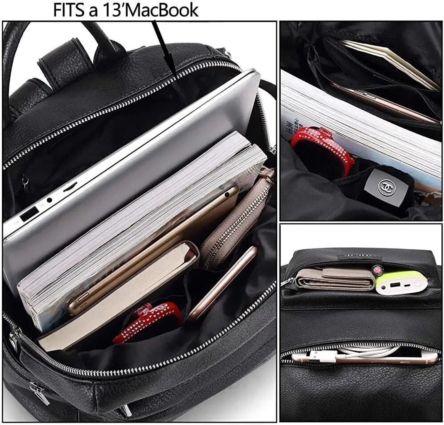 Image of speginic Laptop Backpack Purse for Women Convertible Travel Vintage PU Leather Bagpack 25 L Backpack