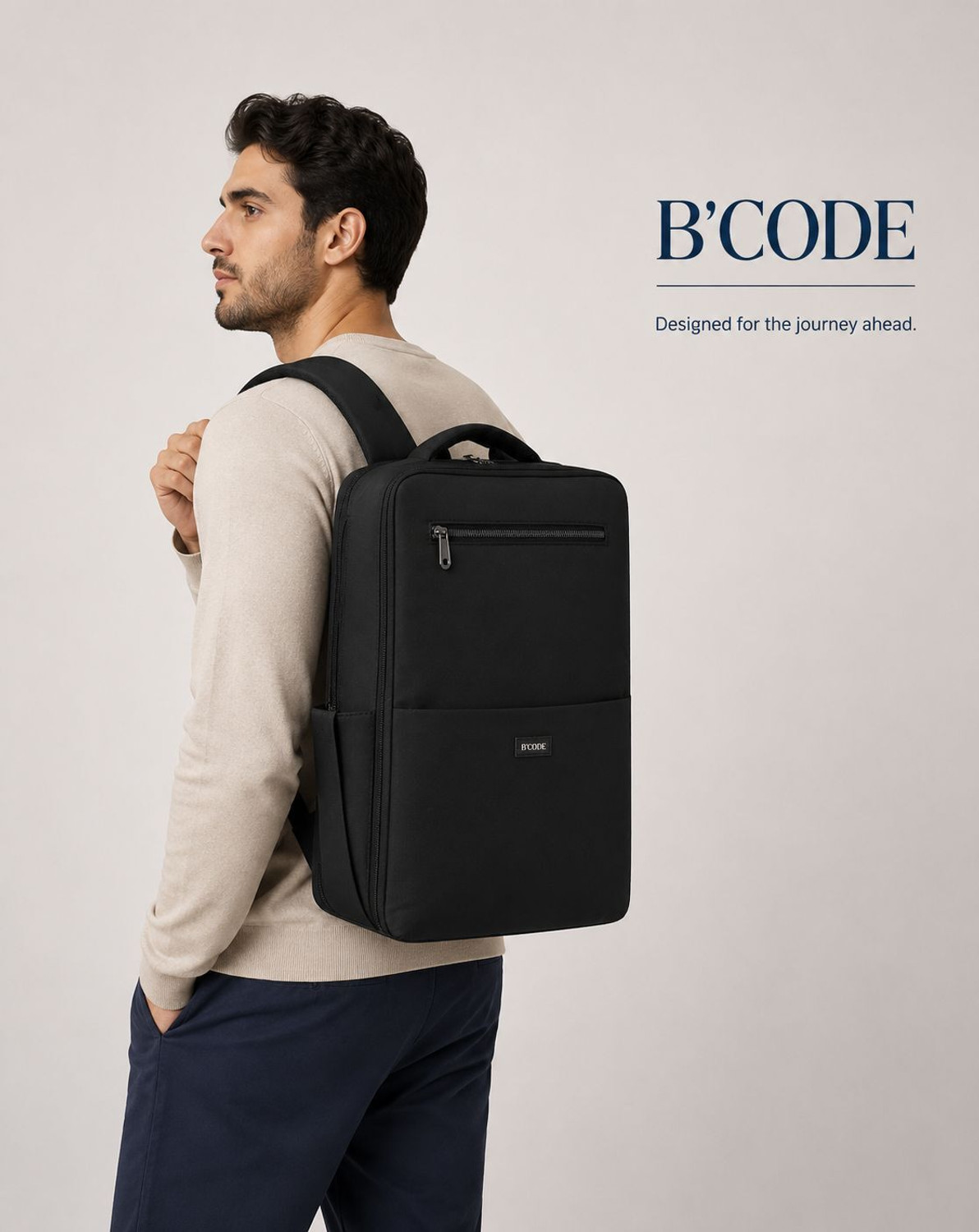 Image of Bcode Medium 30 L Backpack B'CODE Overnighter Laptop Backpack with Clothes Storage & Mesh Pockets - Blue (Black)