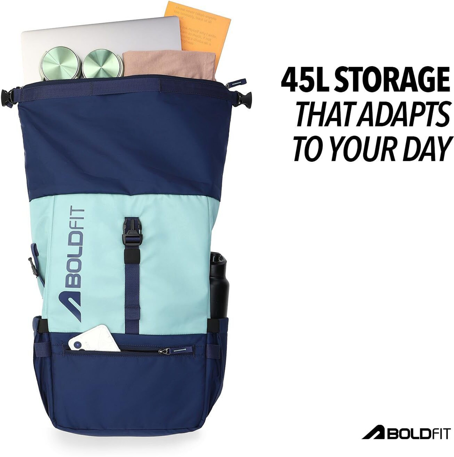 Image of BOLDFIT Roll Top - Expandable with Laptop sleeve 45 L Laptop Backpack