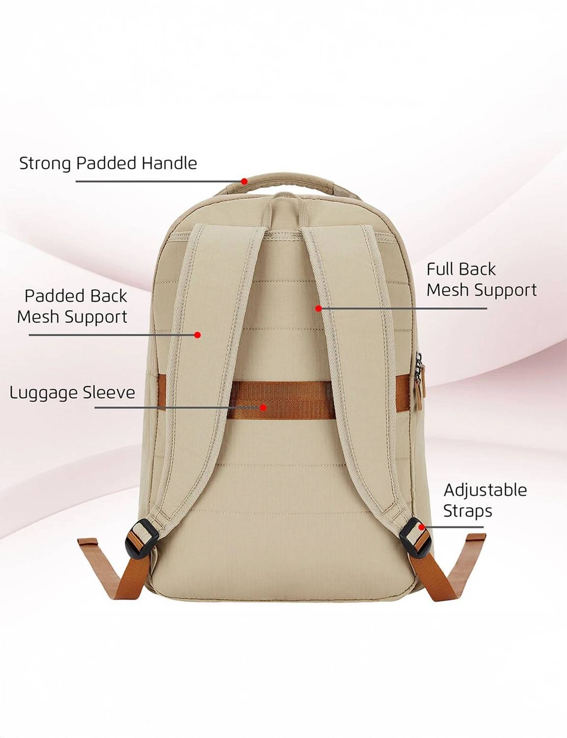 SAFARI Rizz 24L Beige Laptop Backpack - Image 2