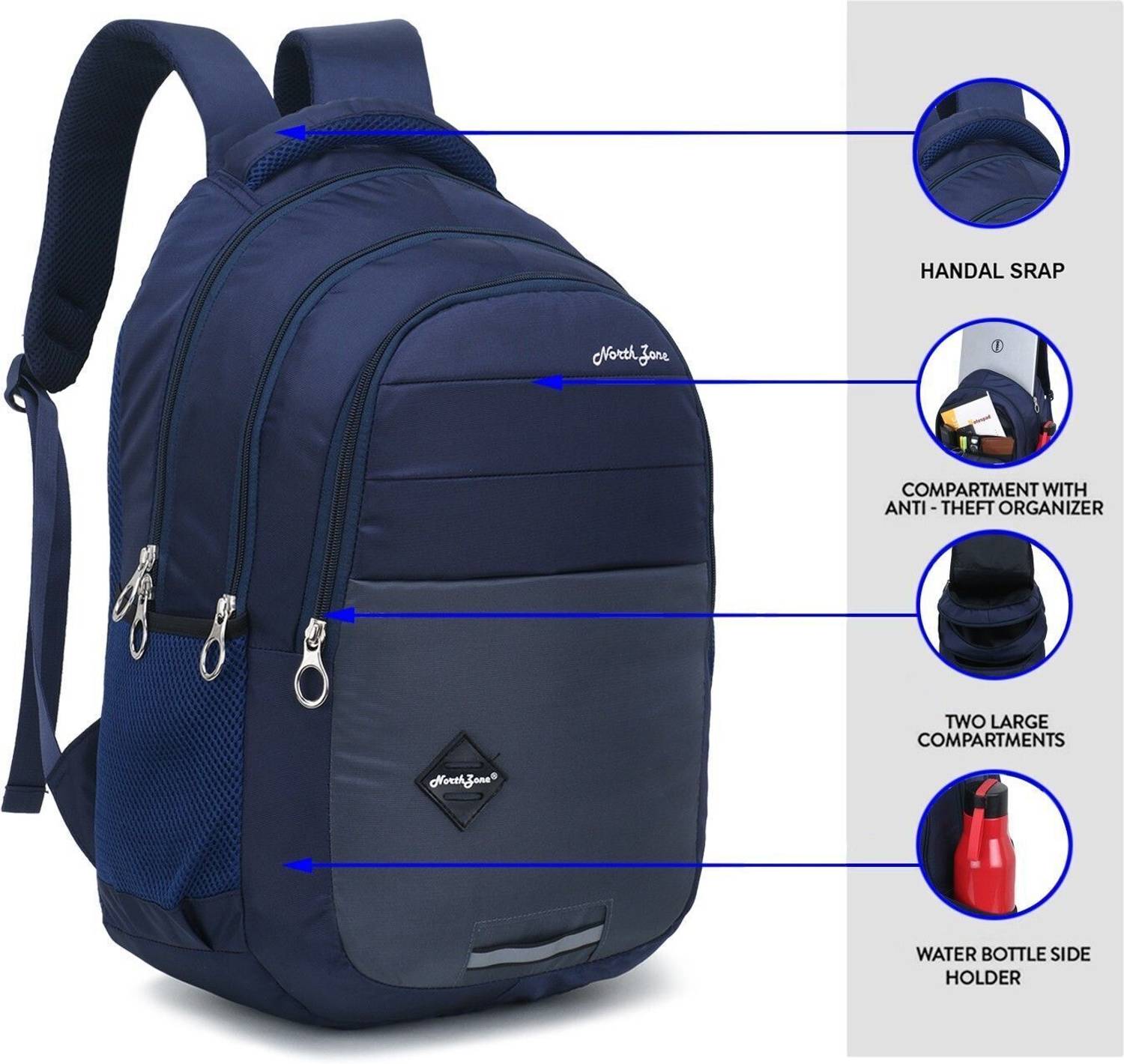 NorthZone Neavy 30L Blue Backpack - Image 3