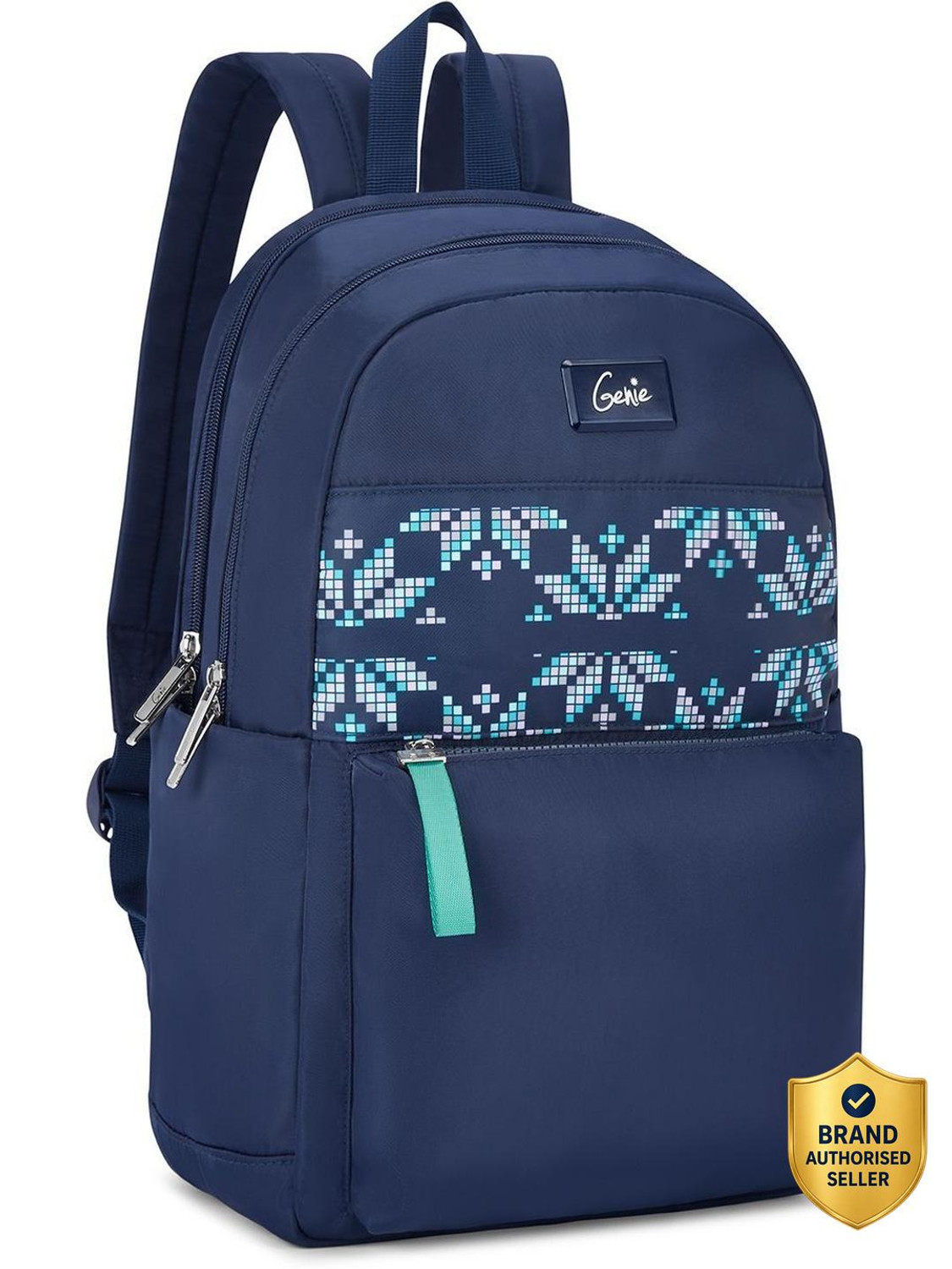 Image of Genie Gloria School Backpack For Girls- Navy Blue 27 L Backpack