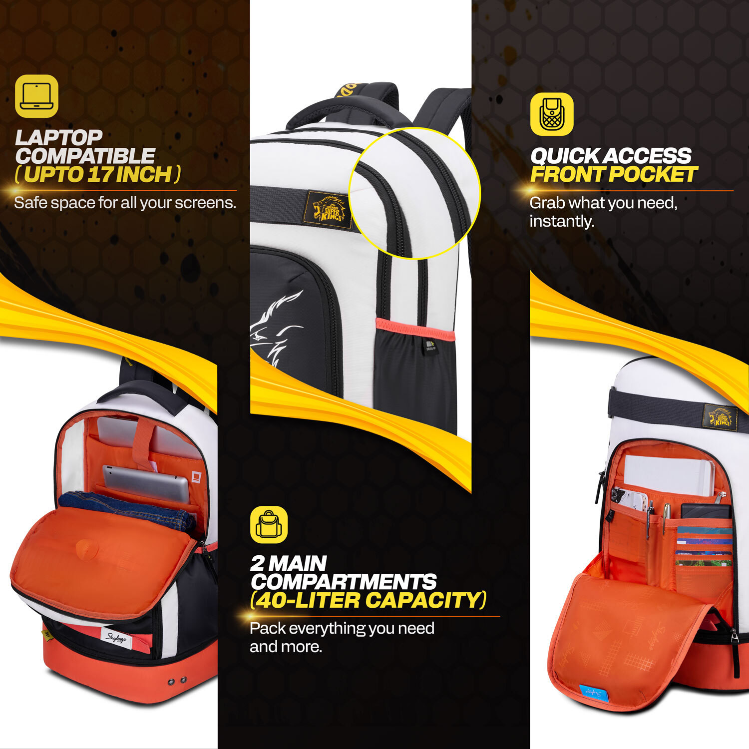 Image of SKYBAGS Namma 16.5 Inch Laptop Compatible with Tablet Sleeve, Shoe Pocket & Rain Cover 40 L Laptop Backpack
