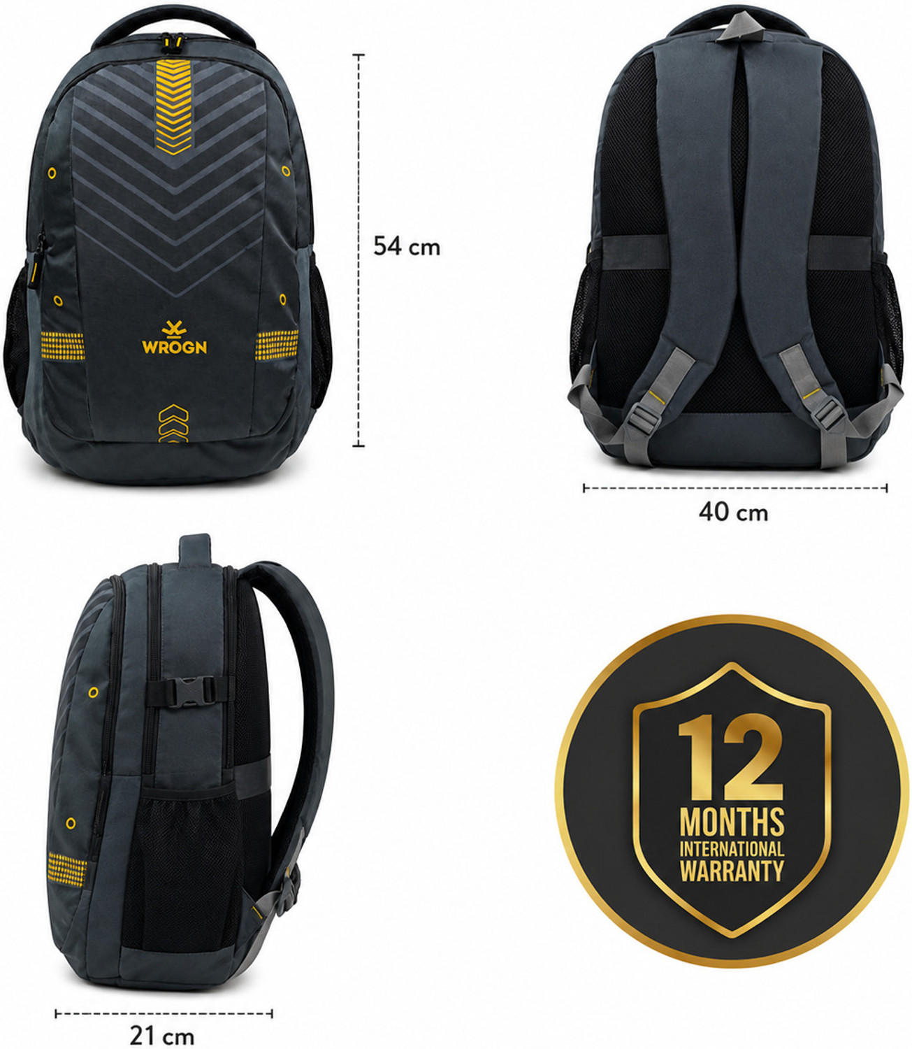 Image of WROGN Large 45 L Laptop Backpack Unisex Zipster with Rain Cover 45 L Laptop Backpack