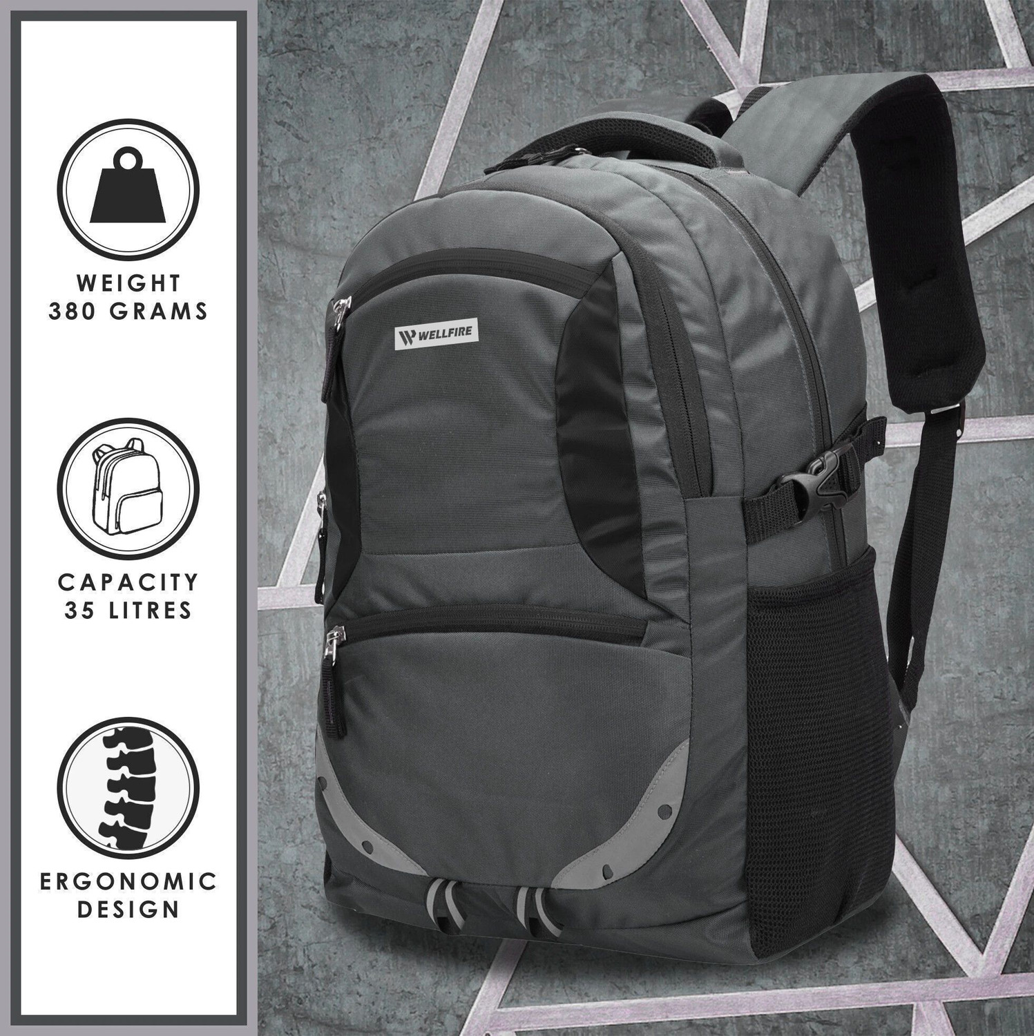Image of Wellfire Waterproof Laptop Backpack for Men Women College, Travel & Office Bag 35 L Laptop Backpack