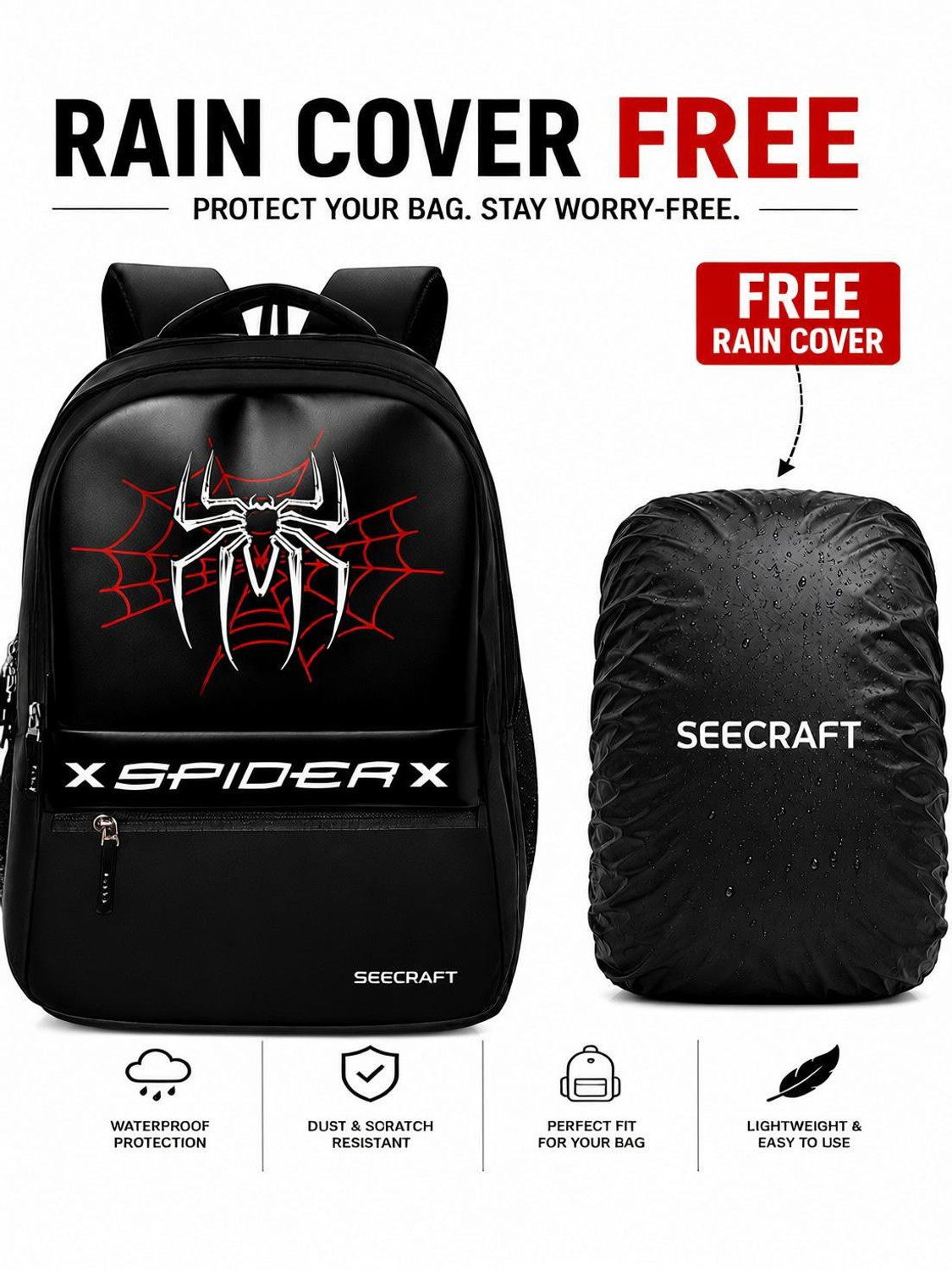 Image of SEE-CRAFT 35L Spider Print Trending Backpack 35 L Laptop Backpack