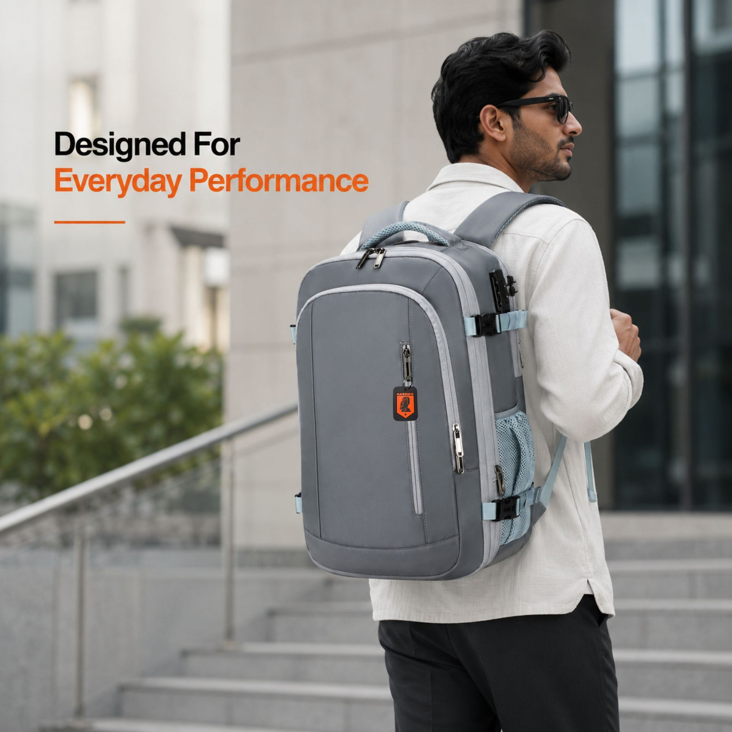 Image of KARRIER 3-in-1 Vacuum Compression Backpack: Travel Organizer with Laptop Compartment 60 L Backpack