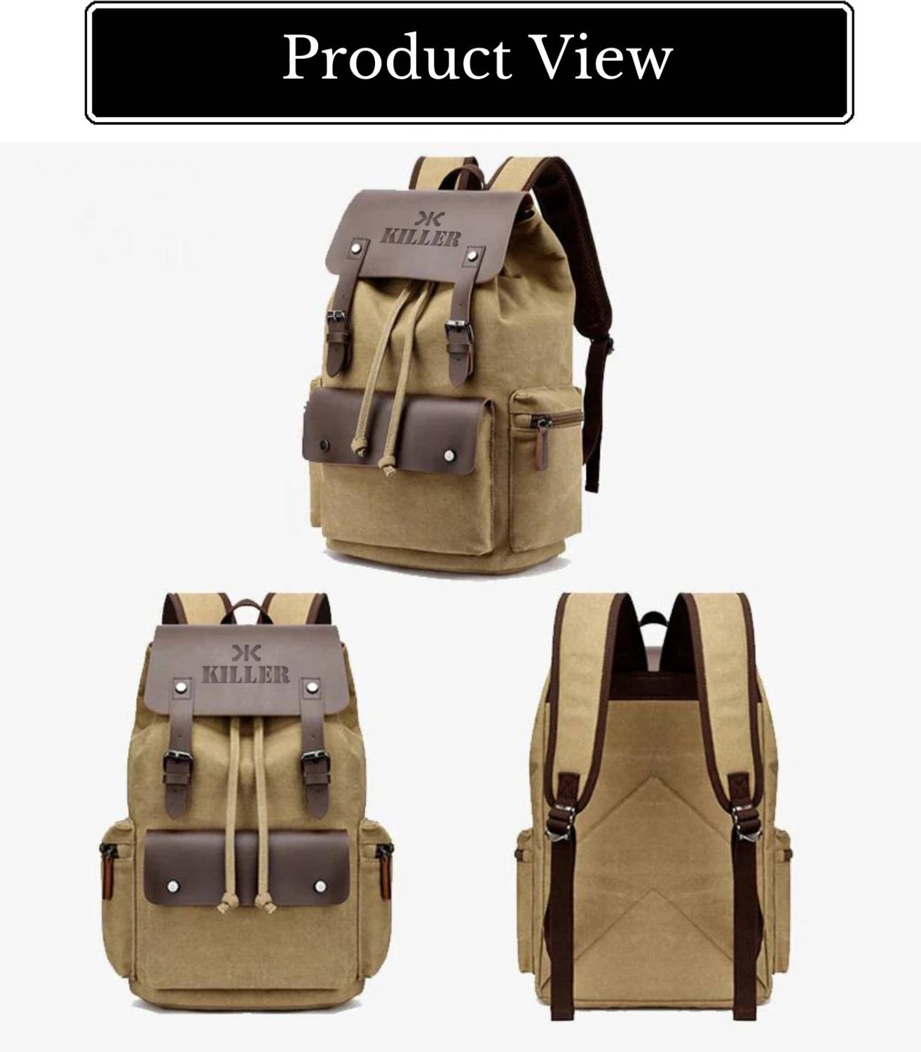 KILLER 28L Canvas Travel Daypack - Image 5