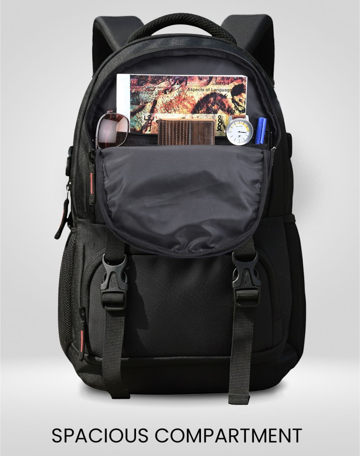 Image of DEEP DAZZLING Unisex Spacy School Collage Bag & Backpack With Rain Cover And With USB Port 40 L Trolley Laptop Backpack